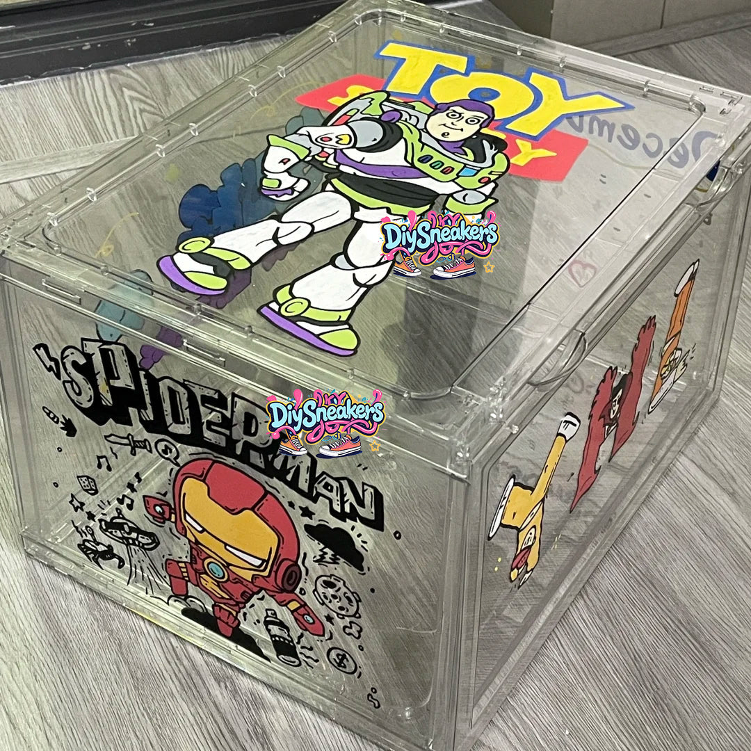 Personalized Graffiti Transparent Custom Shoe Box（Personalized customization required, please contact customer service)