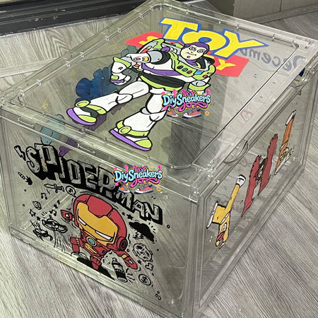 Personalized Graffiti Transparent Custom Shoe Box（Personalized customization required, please contact customer service)