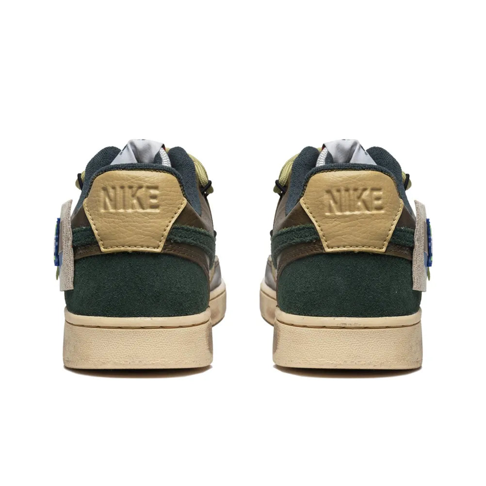 [Custom Retro Mocha] Court Vision 1 Low Skateboard Shoes Unisex Distressed Style Brown/Yellow