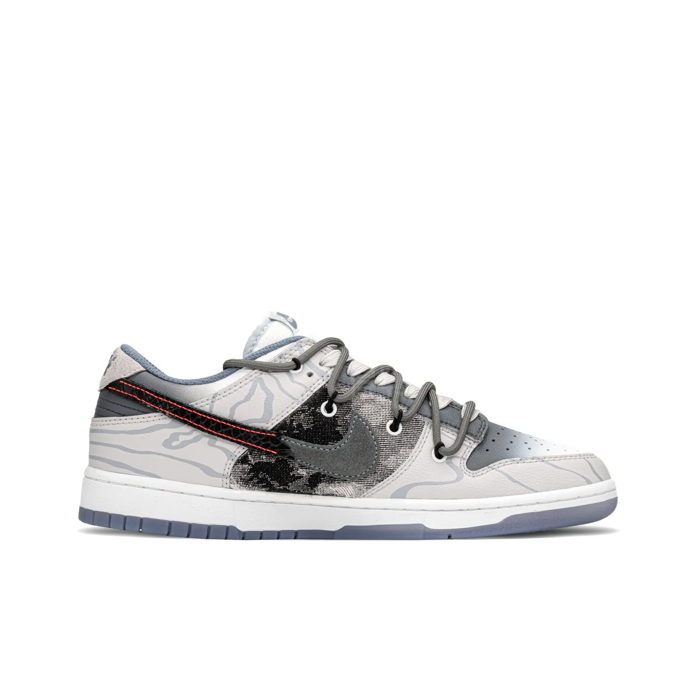 [Custom Country Music] Dunk Skateboarding Shoes Unisex Gray/Beige