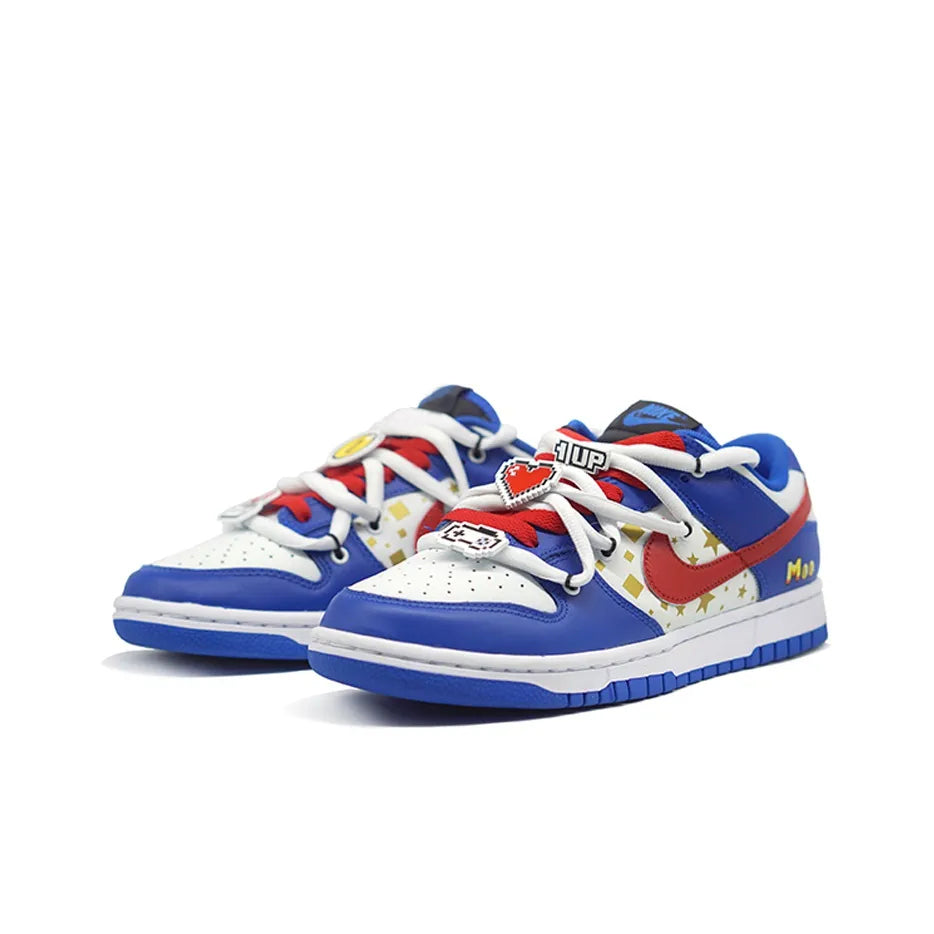 [Custom Game Console on Shoes] Dunk Low Skateboard Shoes Unisex Blue
