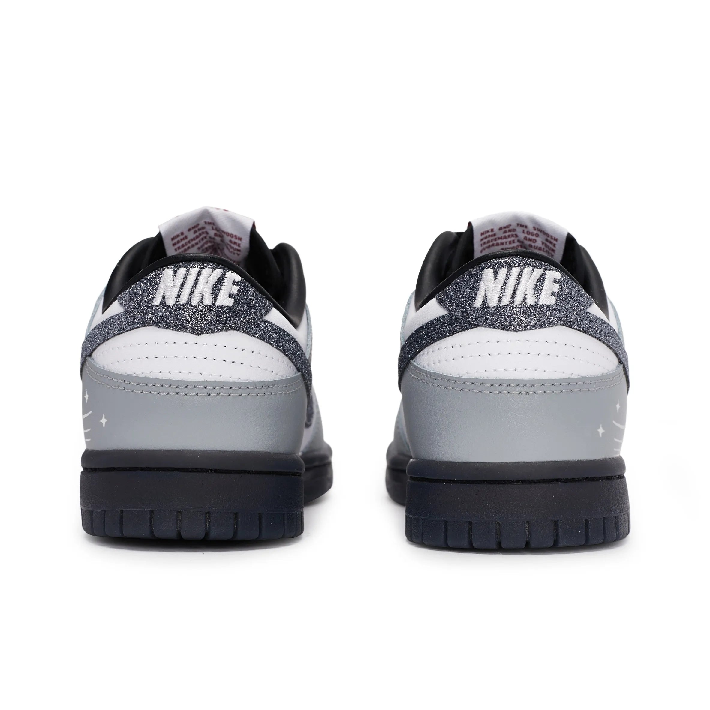 [Customized Stardust Butterfly Dance] Dunk Low-top Shoes Unisex Gray With Diamond Decoration