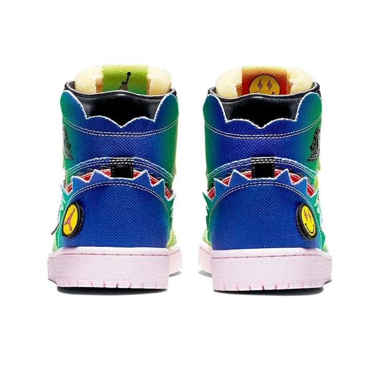 [Custom Rainbow Tie-dye] Air Jordan 1 og High Top Unisex Skateboarding Shoes