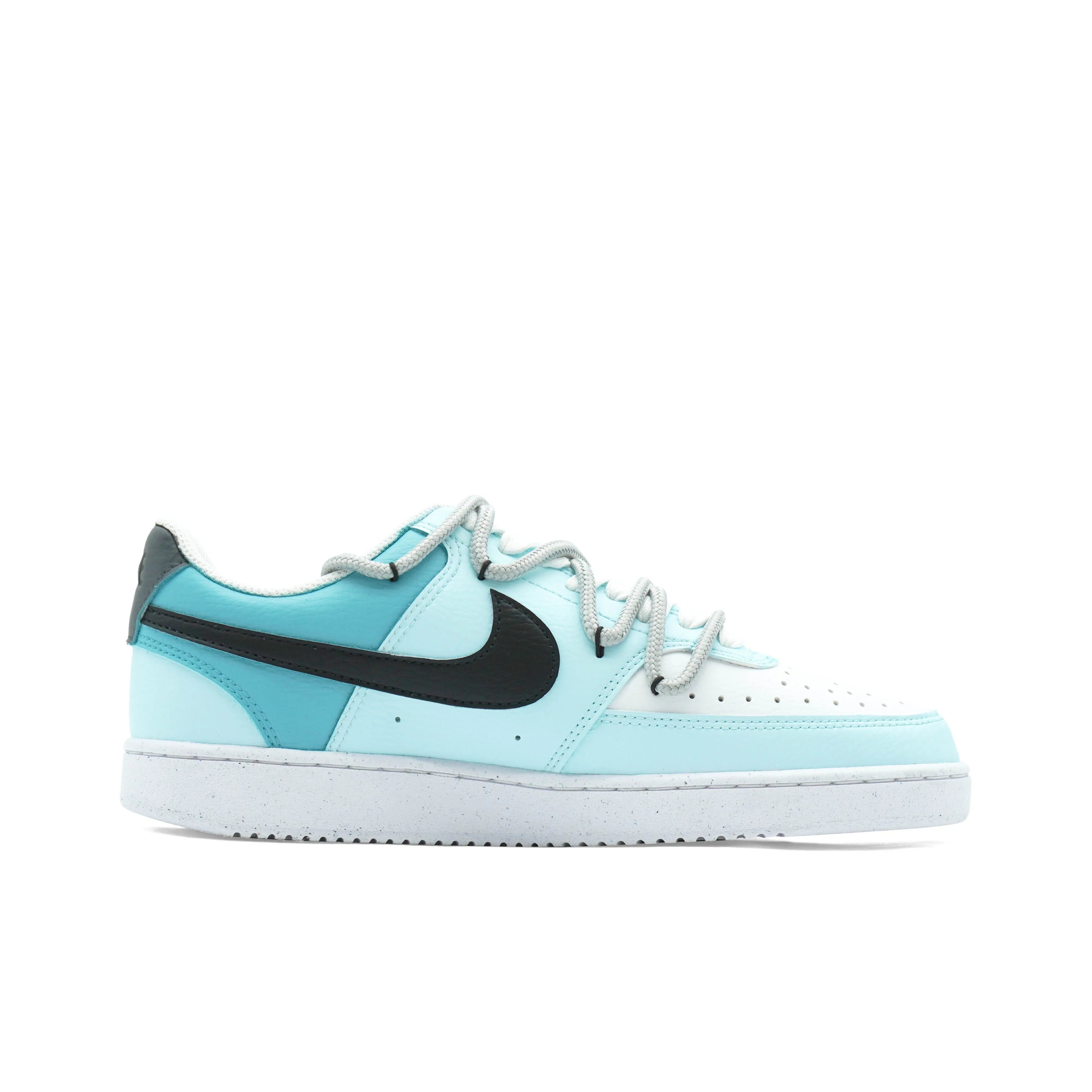 [Custom Pixelated Time] Court Vision 1 Skateboarding Shoes Unisex Cyan