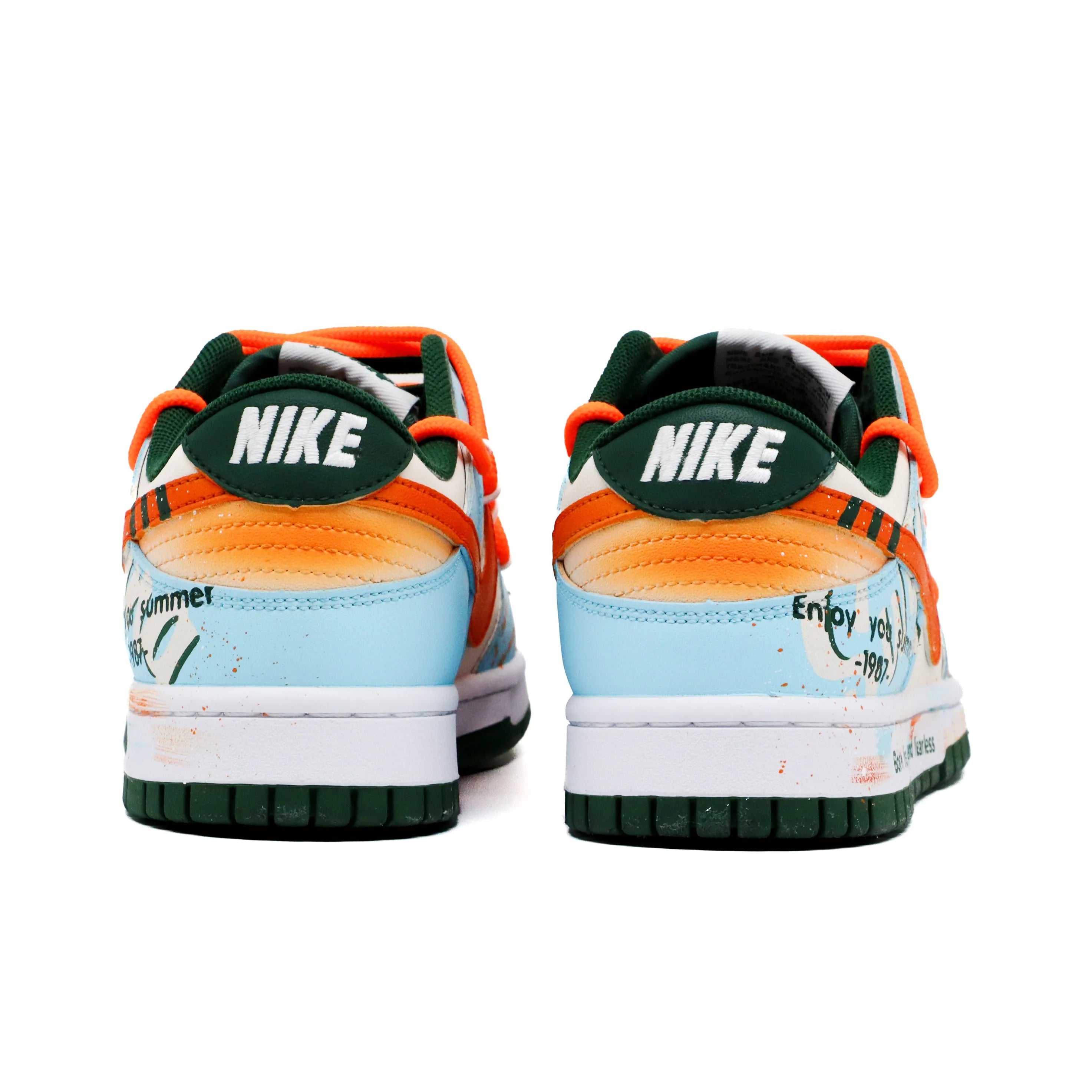 [Custom Hawaiian Sunshine] Dunk Low Skateboard Shoes Unisex Orange/Blue