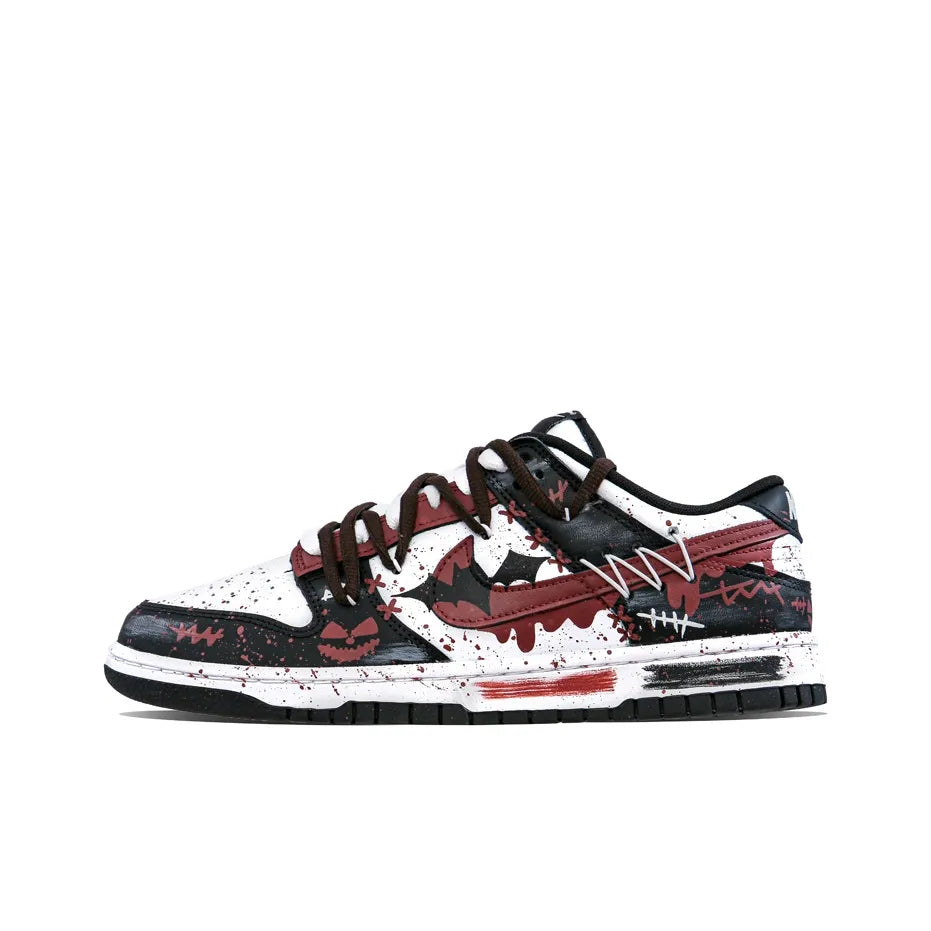 [Custom Night of Terror] Dunk Skateboarding Shoes Unisex Low-top Black/Red
