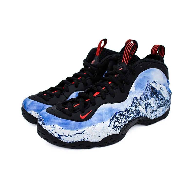 [Custom Snowy Mountain] Foamposite One Mid-top Retro Basketball Shoes Unisex