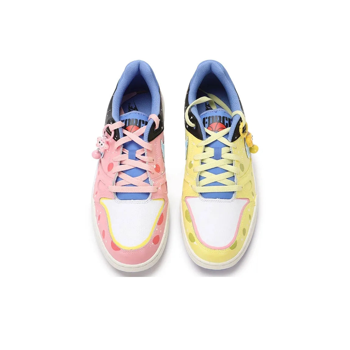 [Custom SpongeBob and Patrick] Full Force Low Skateboarding Shoes Unisex Two-color Yellow/Pink