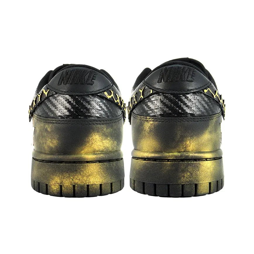 [Custom Black Distressed, Rivets, Leather] Dunk Skateboarding Shoes Unisex