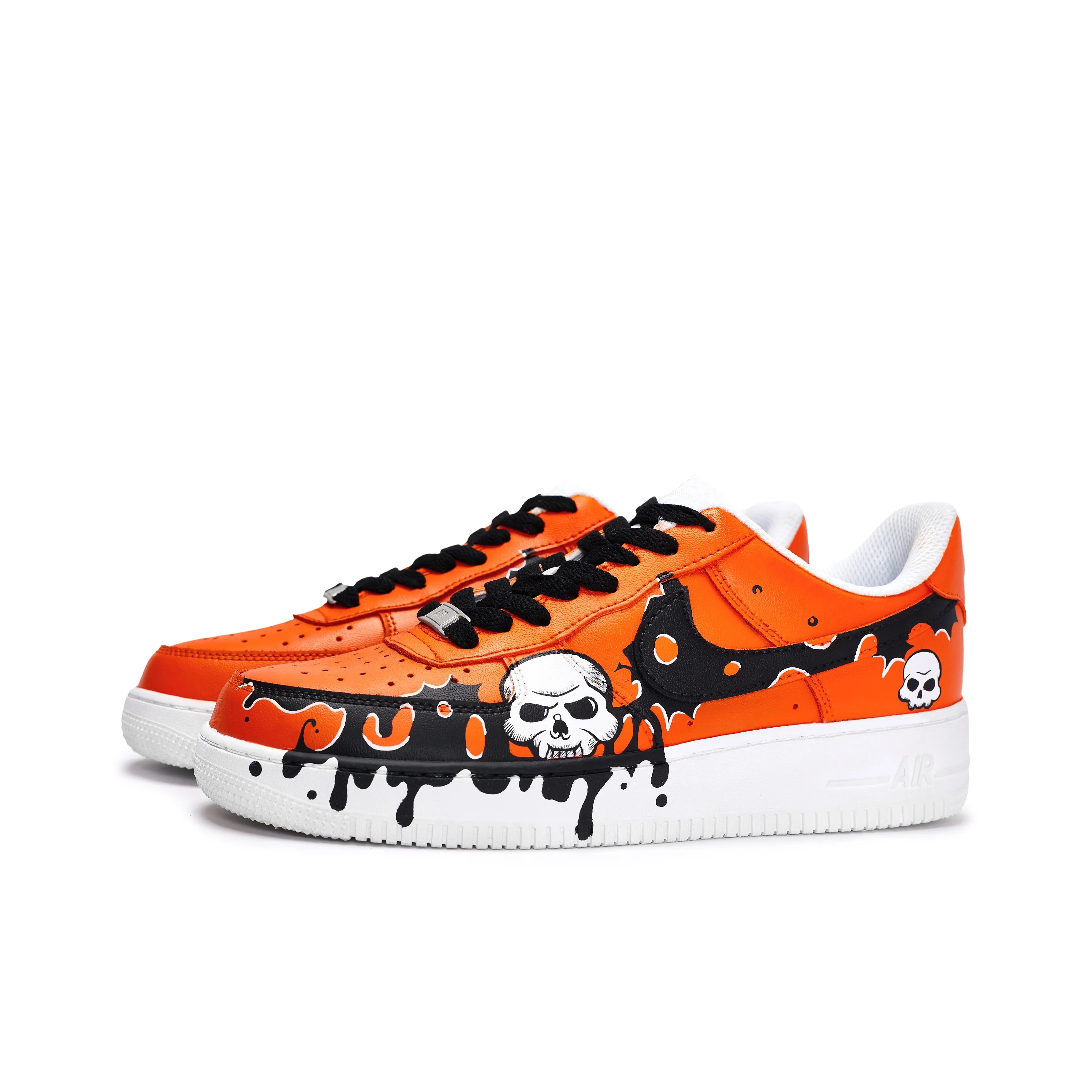 [Customized Hand-painted Graveyard Shadows] Air Force 1 Low-top Shoes Unisex Halloween Series Orange