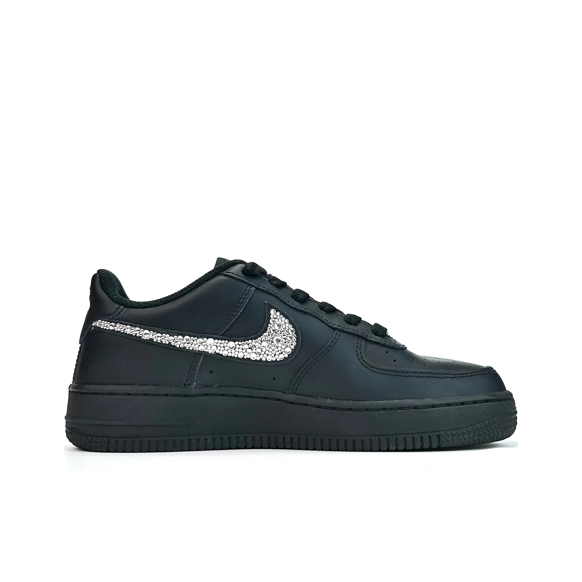 [Customized Star Diamond Nocturne] Air Force 1 Low-top Shoes Unisex Black Diamond Decoration