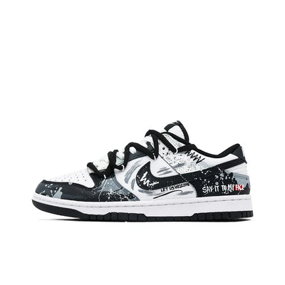 [Custom Grayscale] Dunk Low Skateboard Shoes Unisex Black/Gray/White
