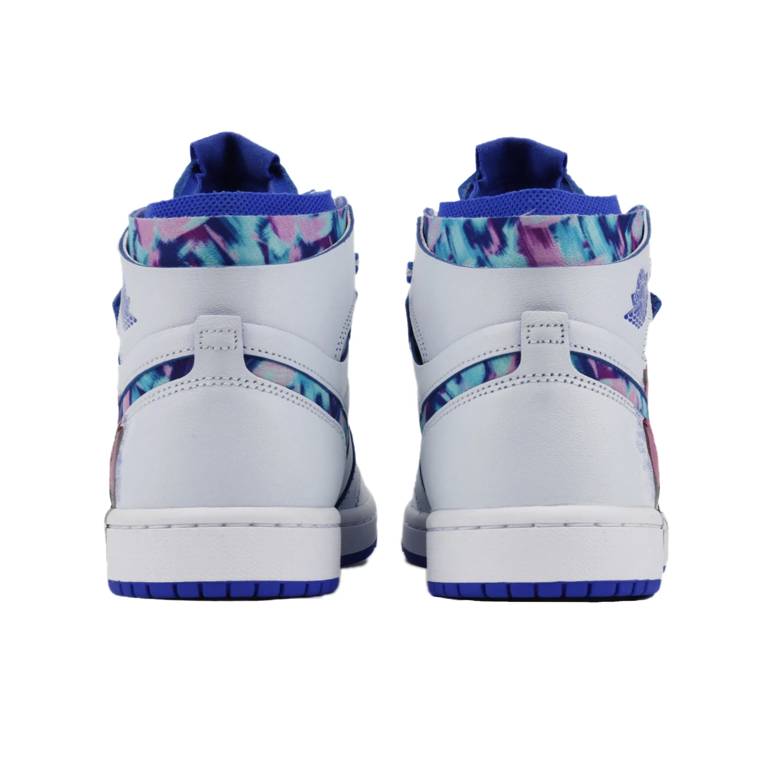 [Custom White Noise, Blue Notes ] Air Jordan 1 High - Top Skateboarding Shoes Unisex White/Blue