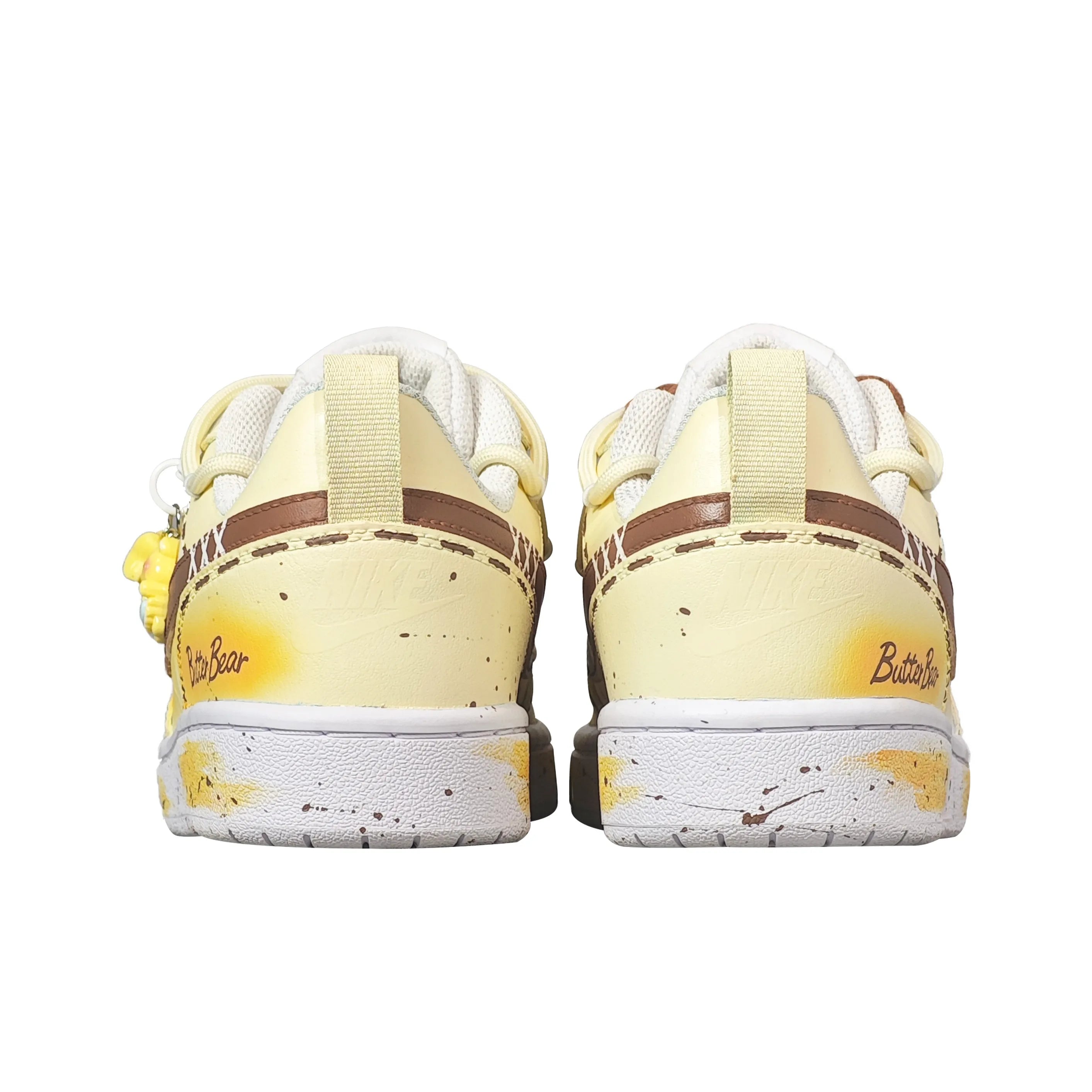 [Custom Butter Bear] Court Borough Skateboard Shoes For Children Unisex Yellow