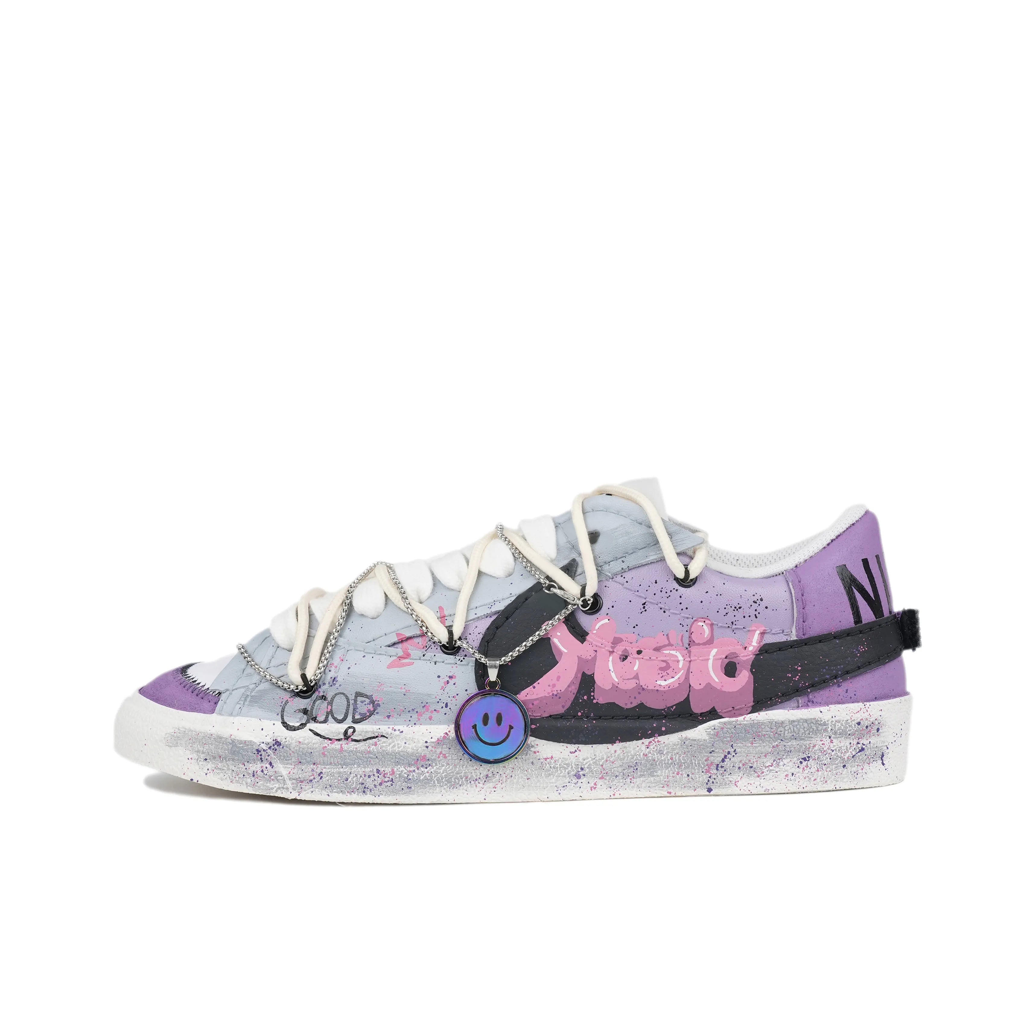[Customized Good] Blazer Jumbo Low-top Shoes Unisex Purple/Gray