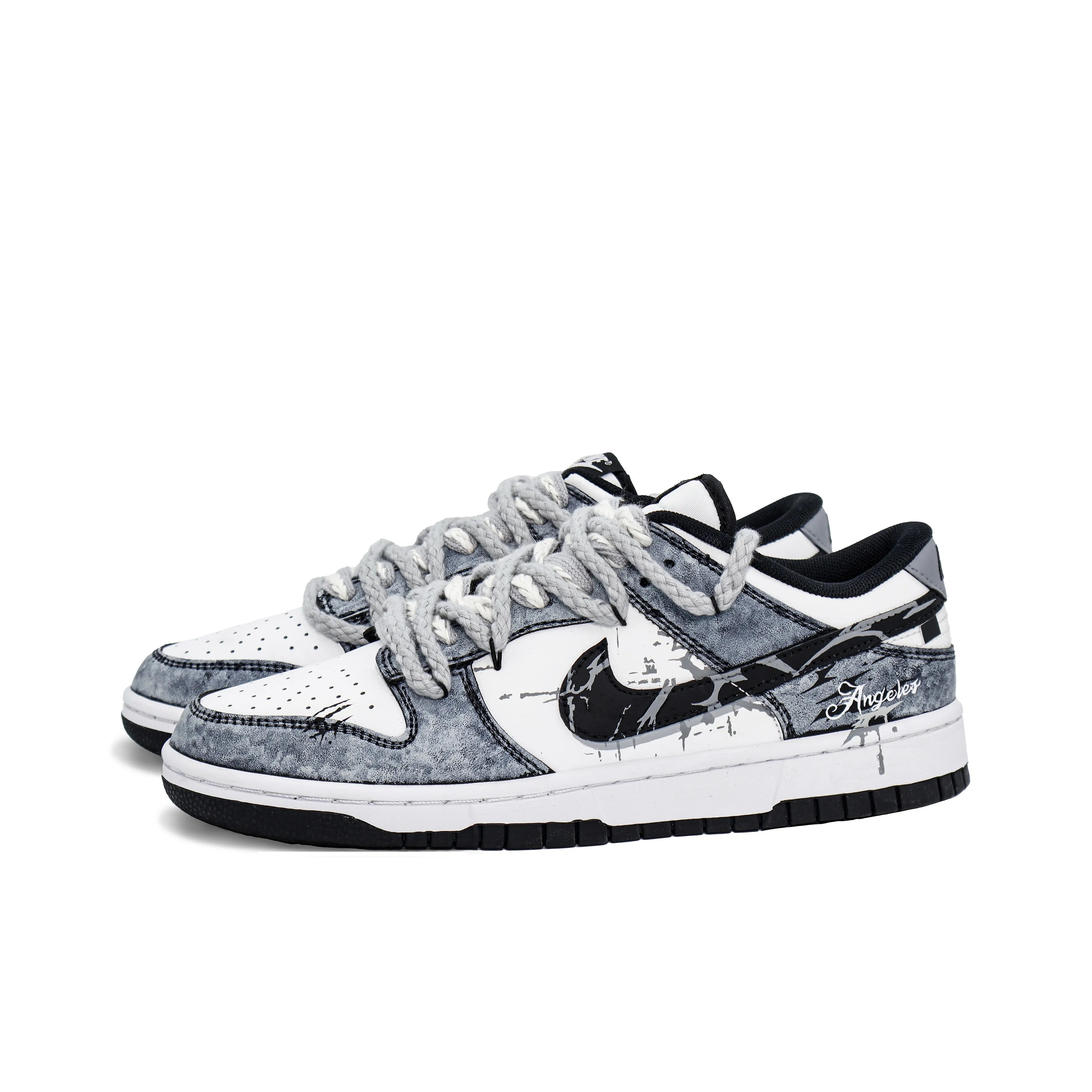 [Custom Shadow Slayer] Dunk Skateboarding Shoes Unisex Gothic Style Gray