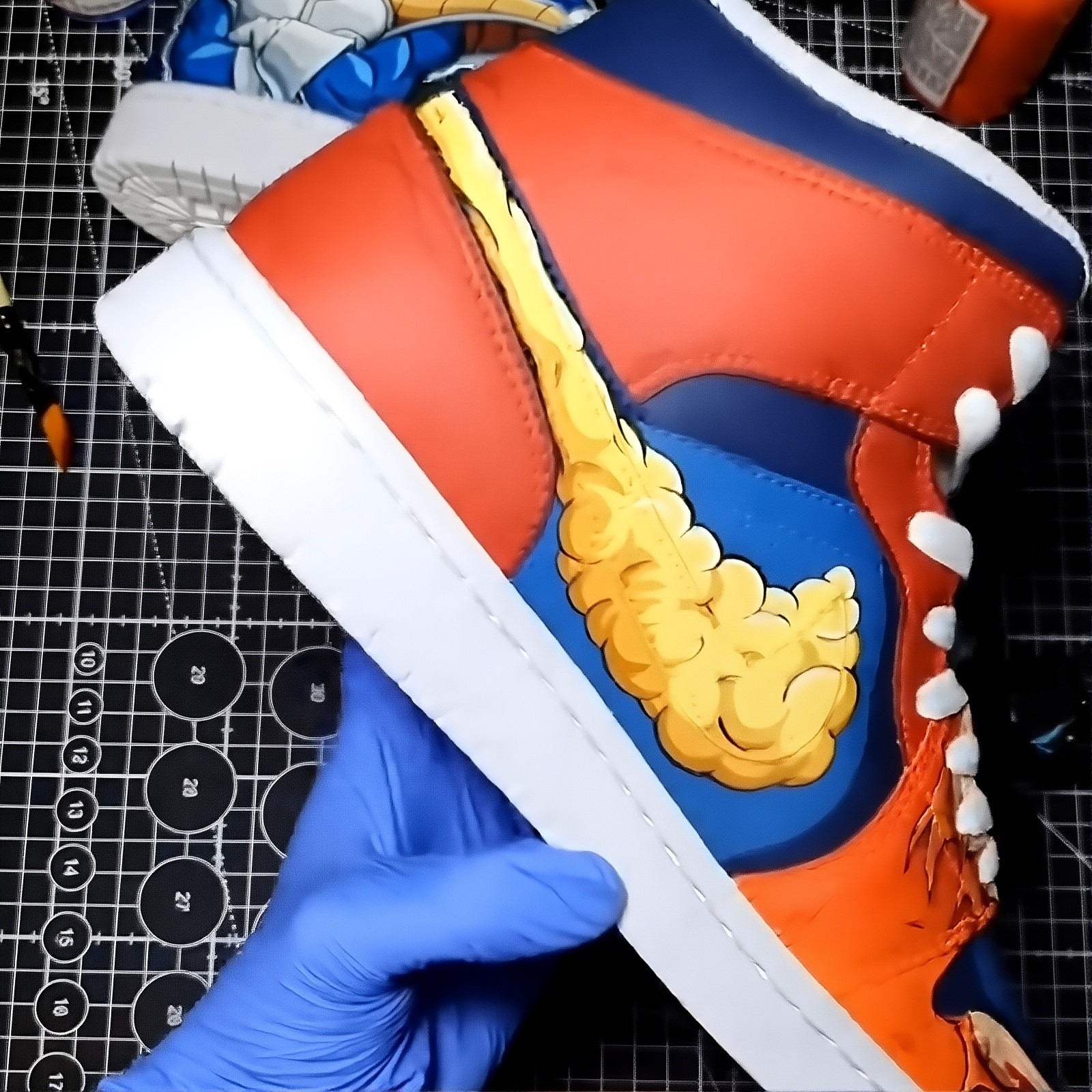 [Custom The Strongest form of Saiyan] Air Jordan 1 Mid Skateboarding Shoes Unisex