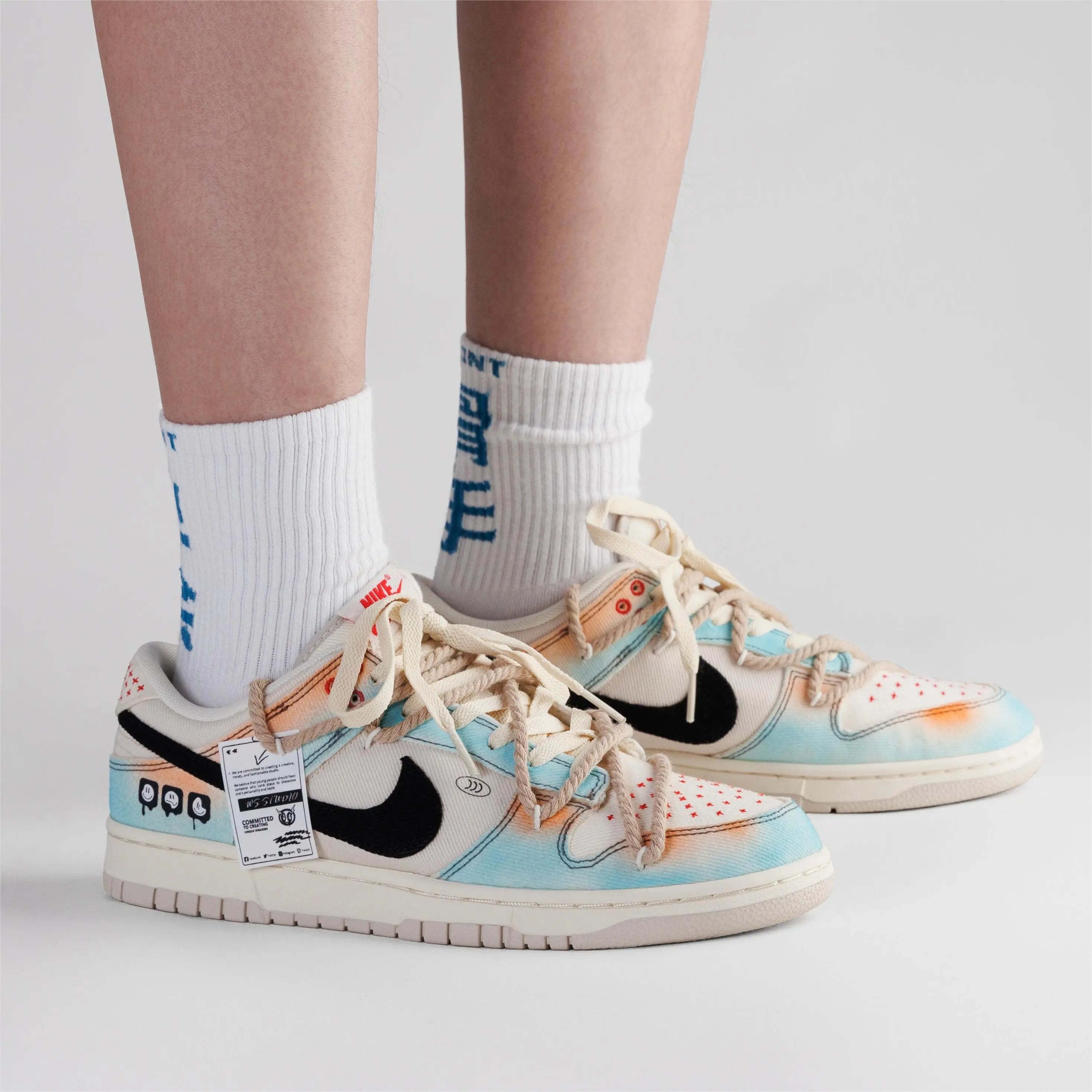 [Custom Sky City] Dunk Skateboarding Shoes Unisex Denim Style