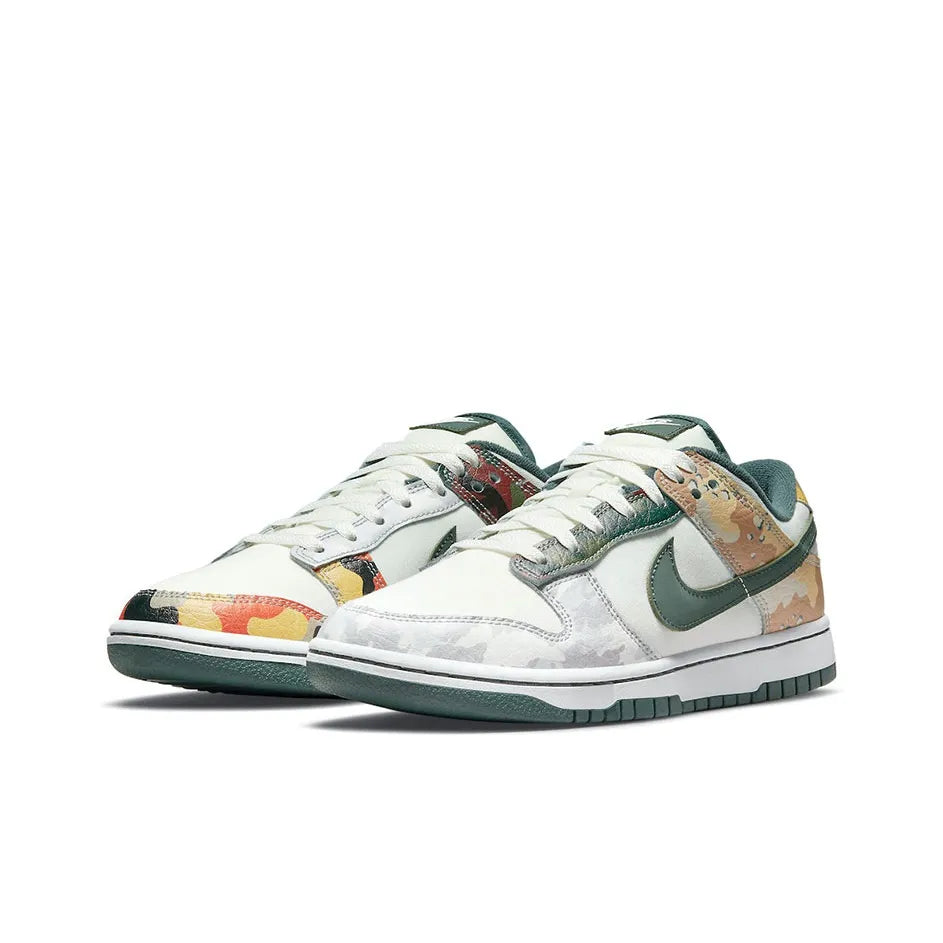 [Custom Sail Multi-Camo] Dunk SE Skateboarding Shoes Unisex Low-top