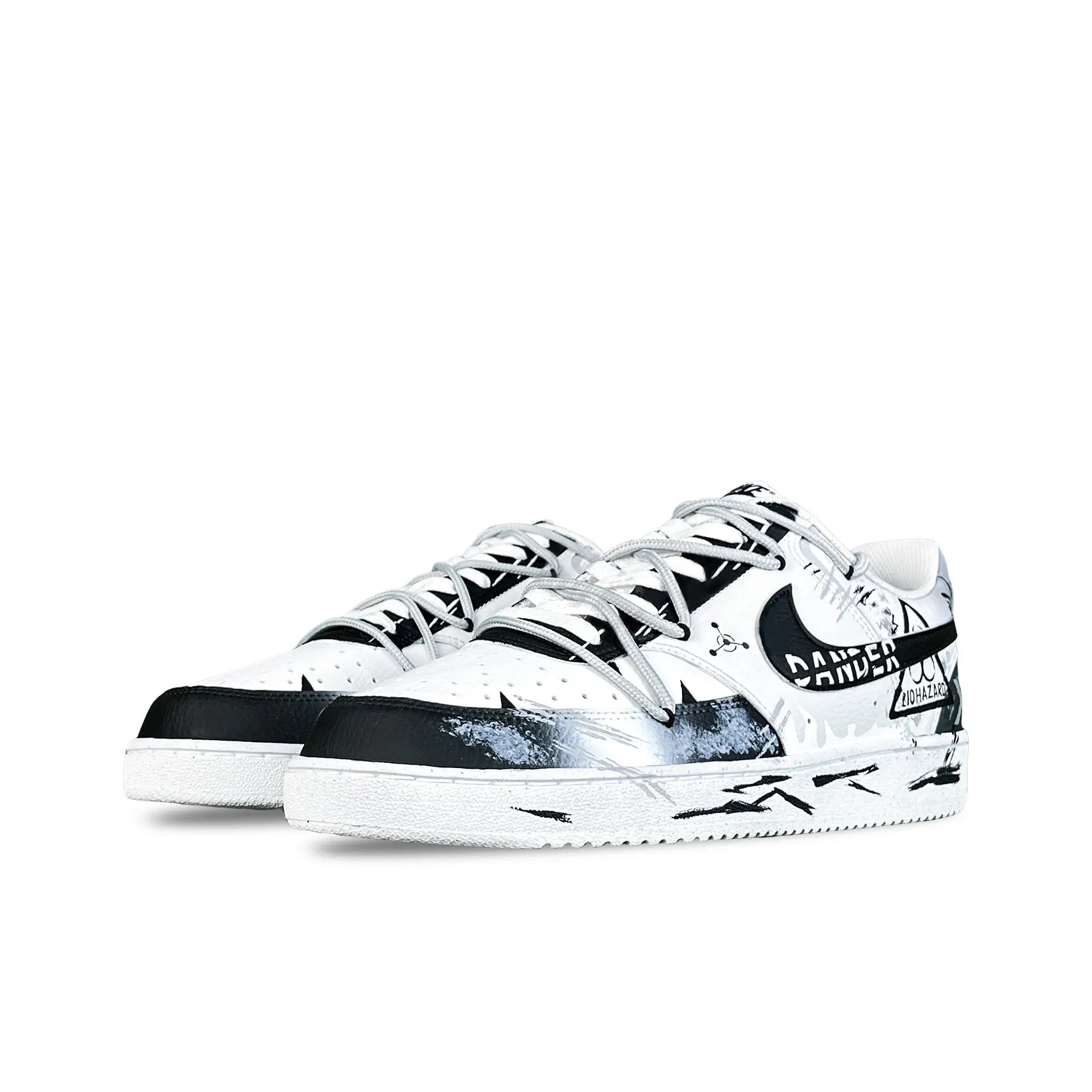 [Custom Dangerous Party] Court Vision Low Skateboard Shoes Unisex Black/White/Gray