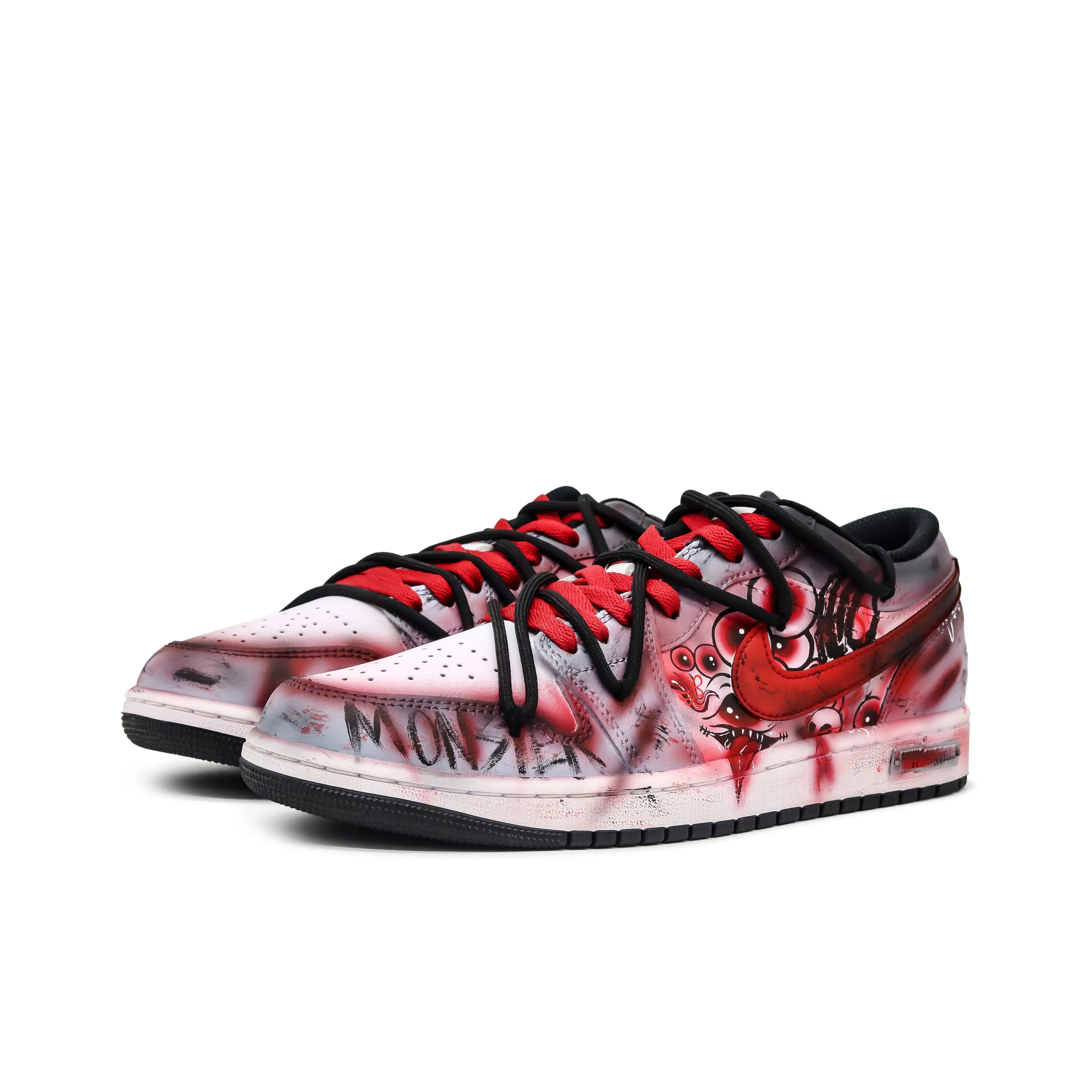 [Custom Monster Slayer] Jordan Skateboarding Shoes Unisex Low-top Gray/Red