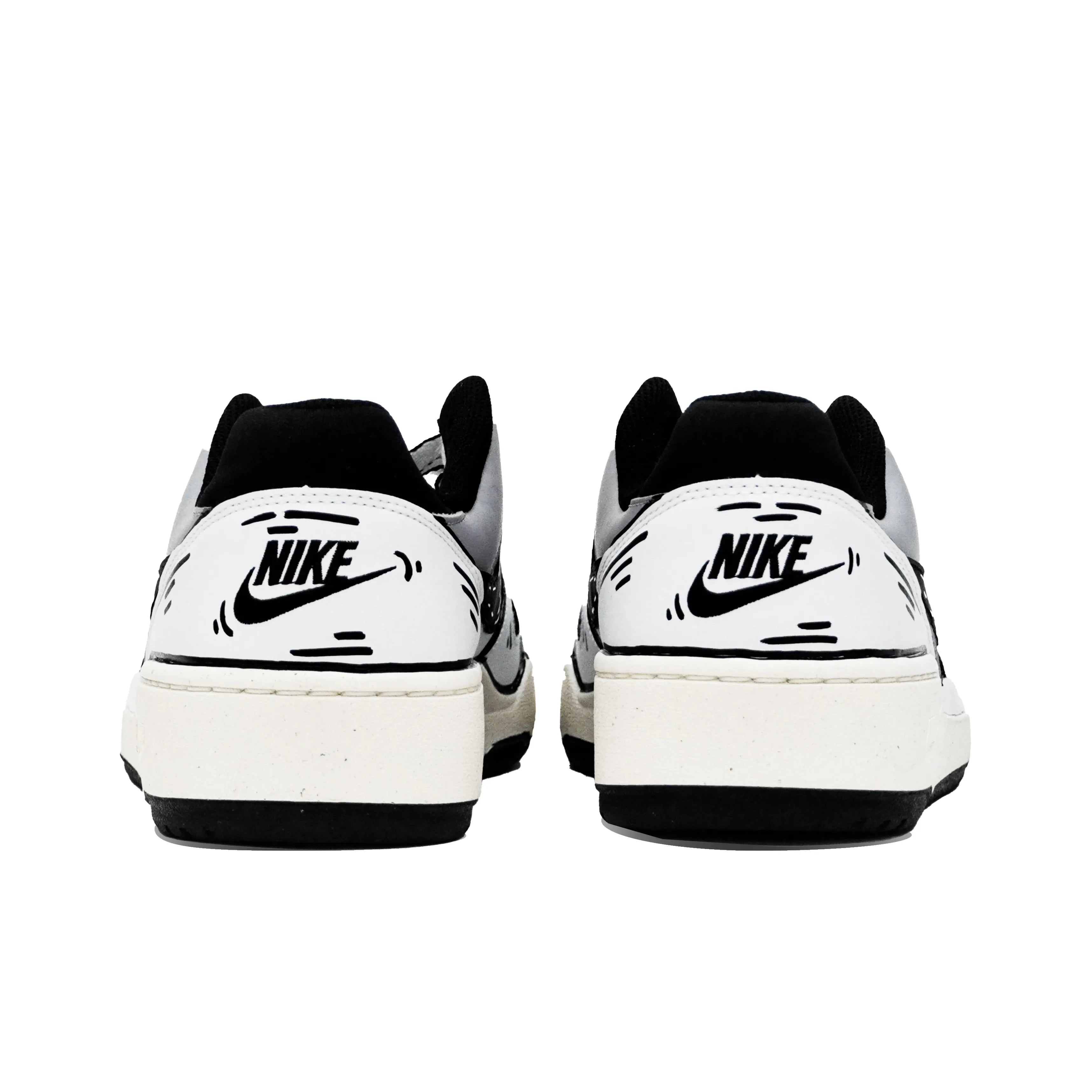 [Custom 2D Black and White Line] Full Force Skateboard Shoes Unisex