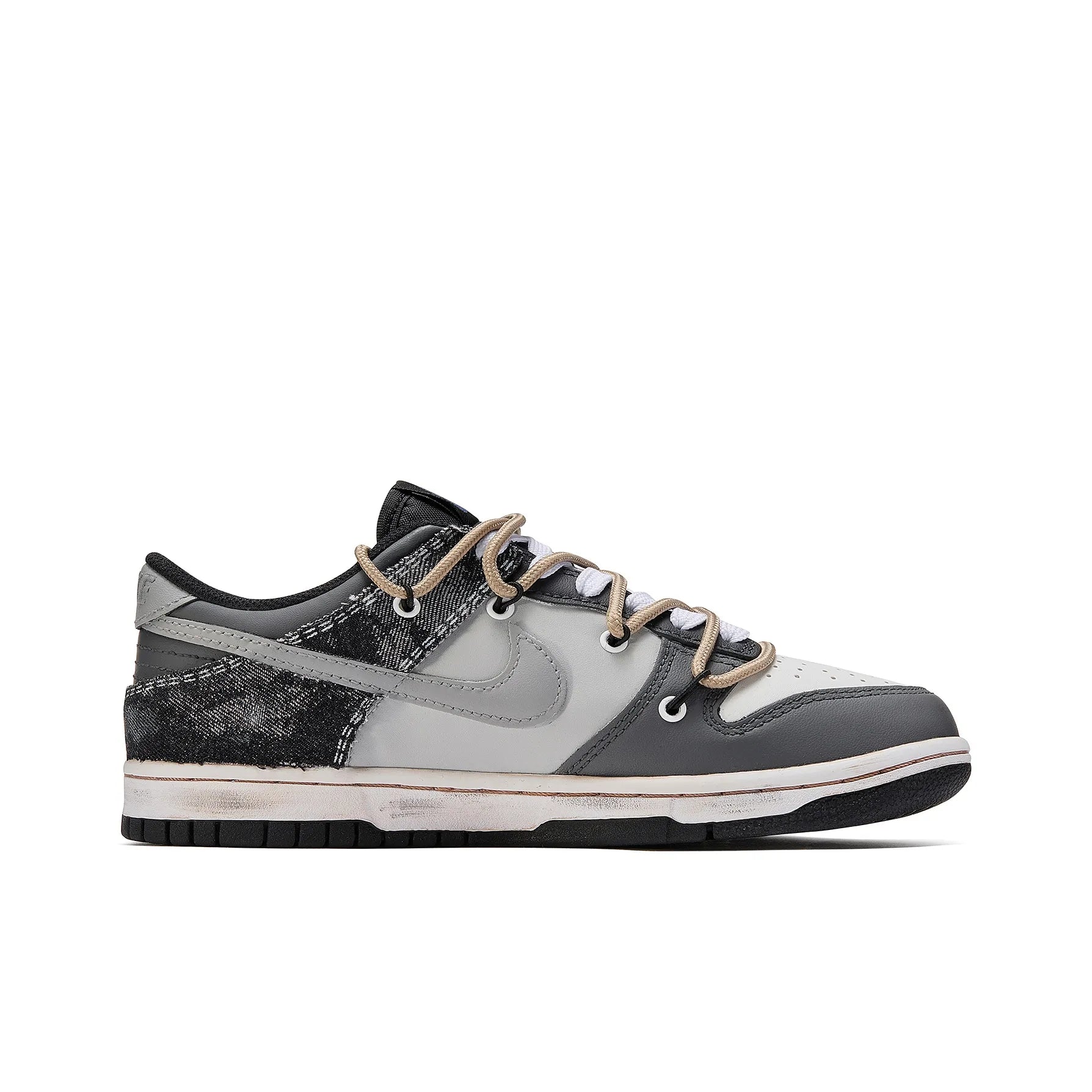 [Custom Earthfall] Dunk Low Skateboarding Shoes Unisex Gray/Black