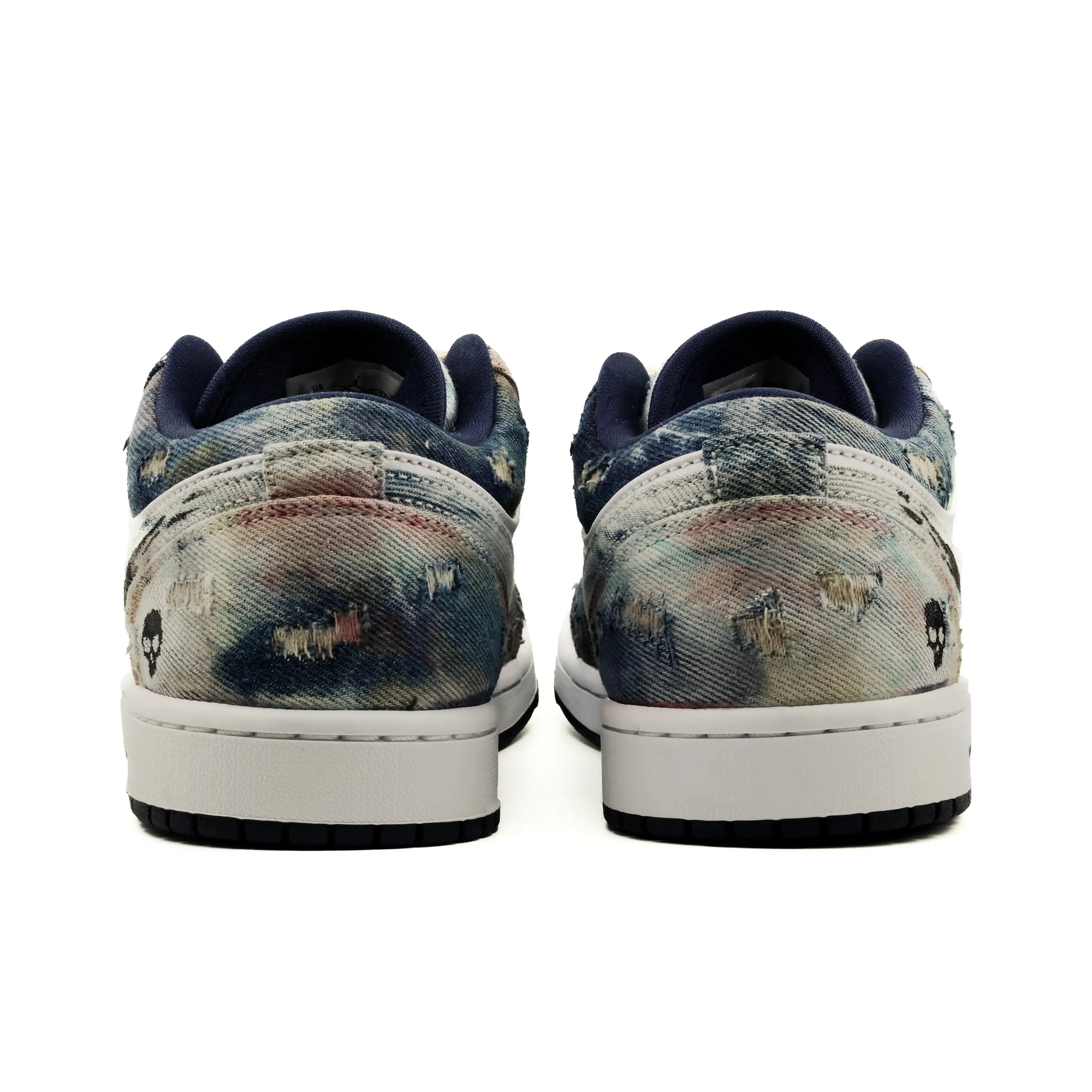 [Custom Doomsday Battleground] Air Jordan Low - Top Skateboarding Shoes Unisex Denim Style