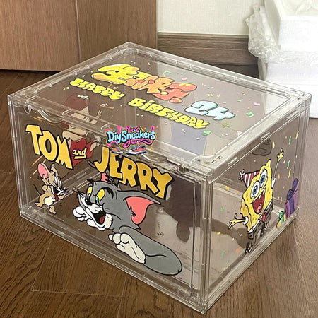 Personalized Graffiti Transparent Custom Shoe Box（Personalized customization required, please contact customer service)