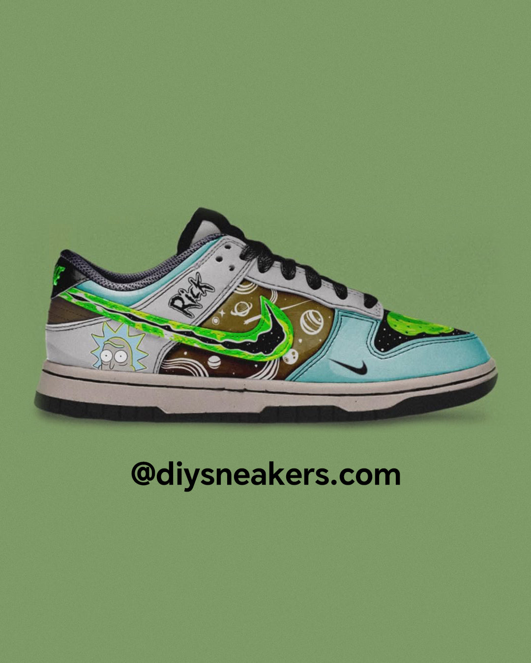 [Custom Rick&Morty Green]Dunk Low Unisex Street Graffiti Skateboarding Shoes