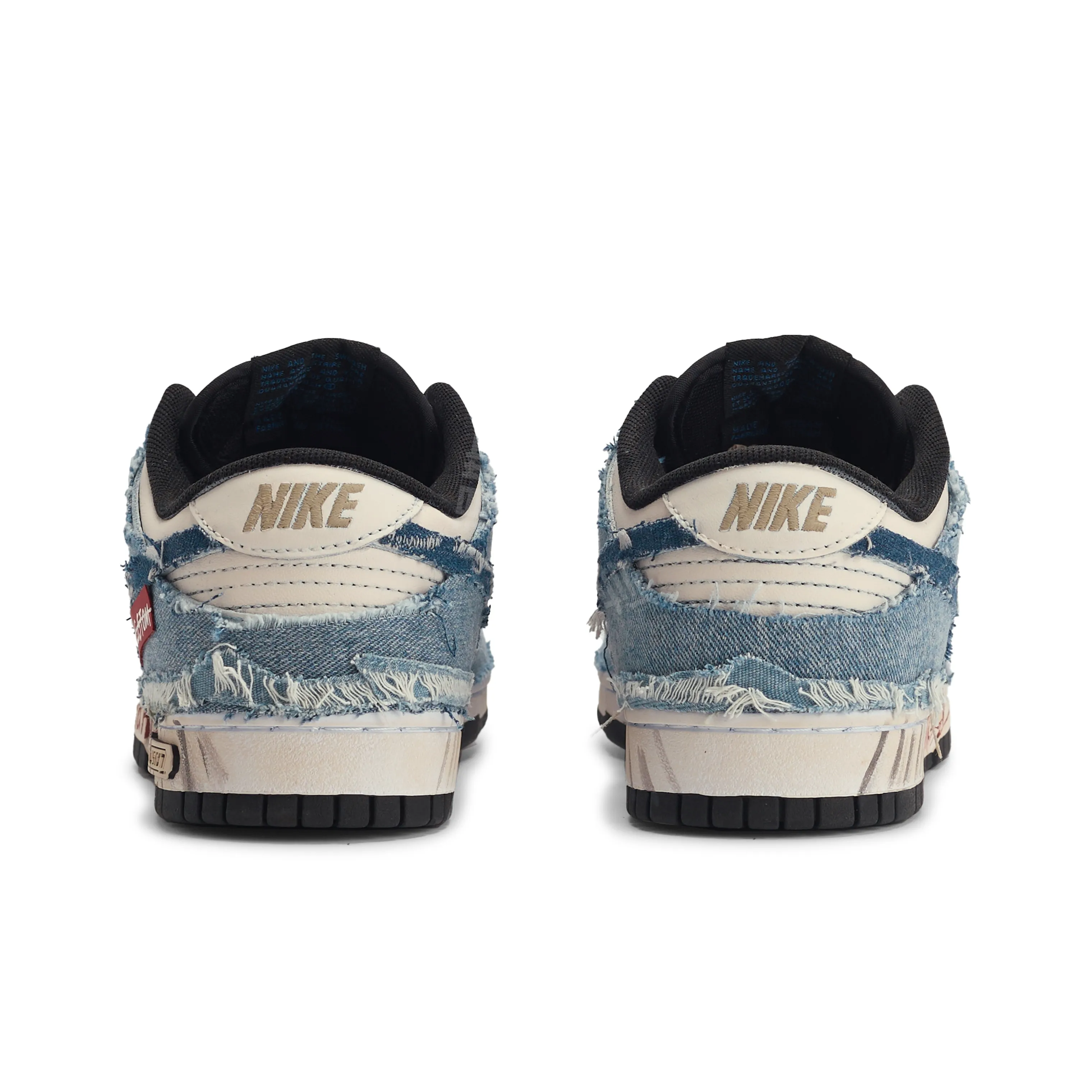 [Custom Patched Rebel] Dunk Low Skateboard Shoes Unisex Denim Style