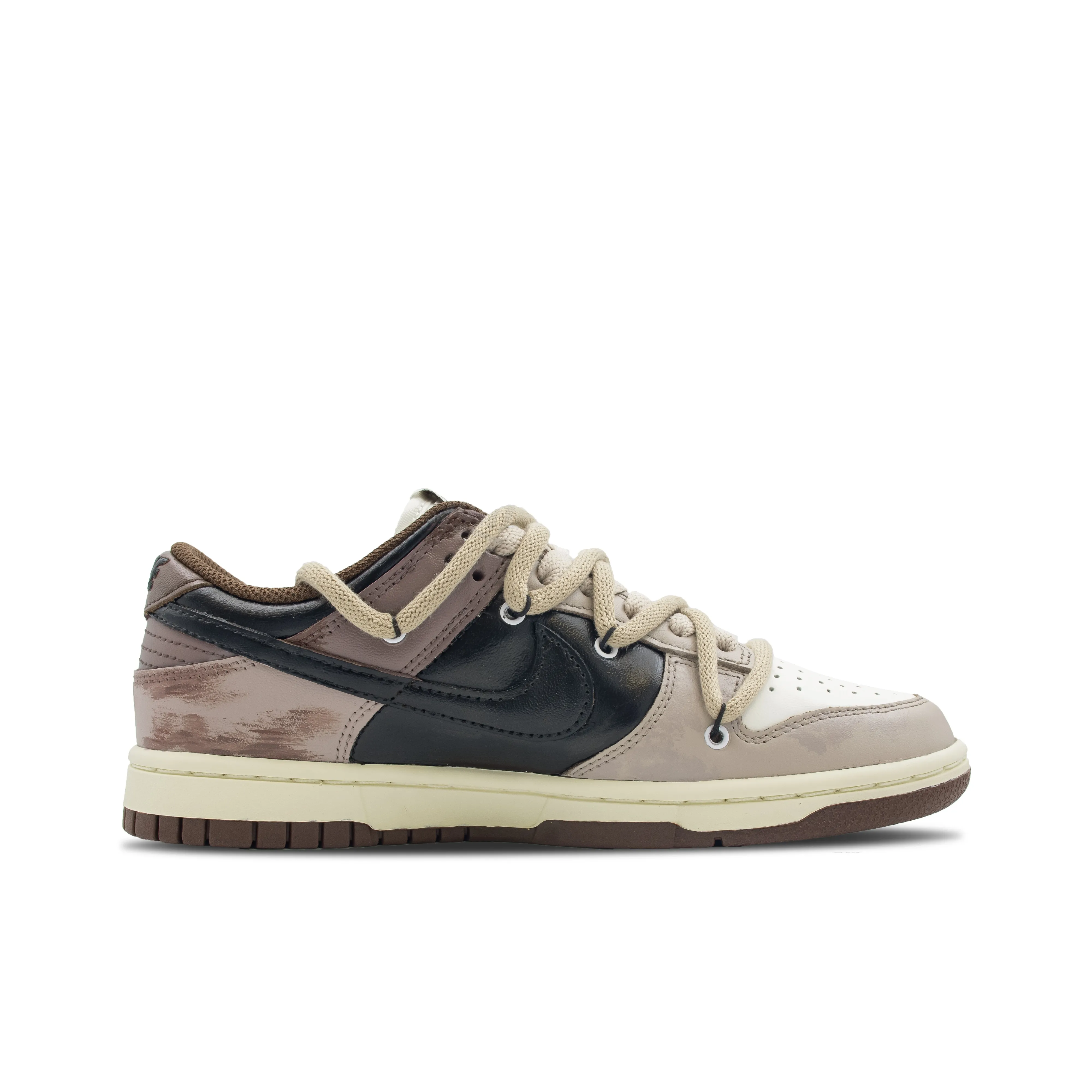 [Custom Sandstorm] Dunk Low Skateboarding Shoes Unisex Brwon/Black