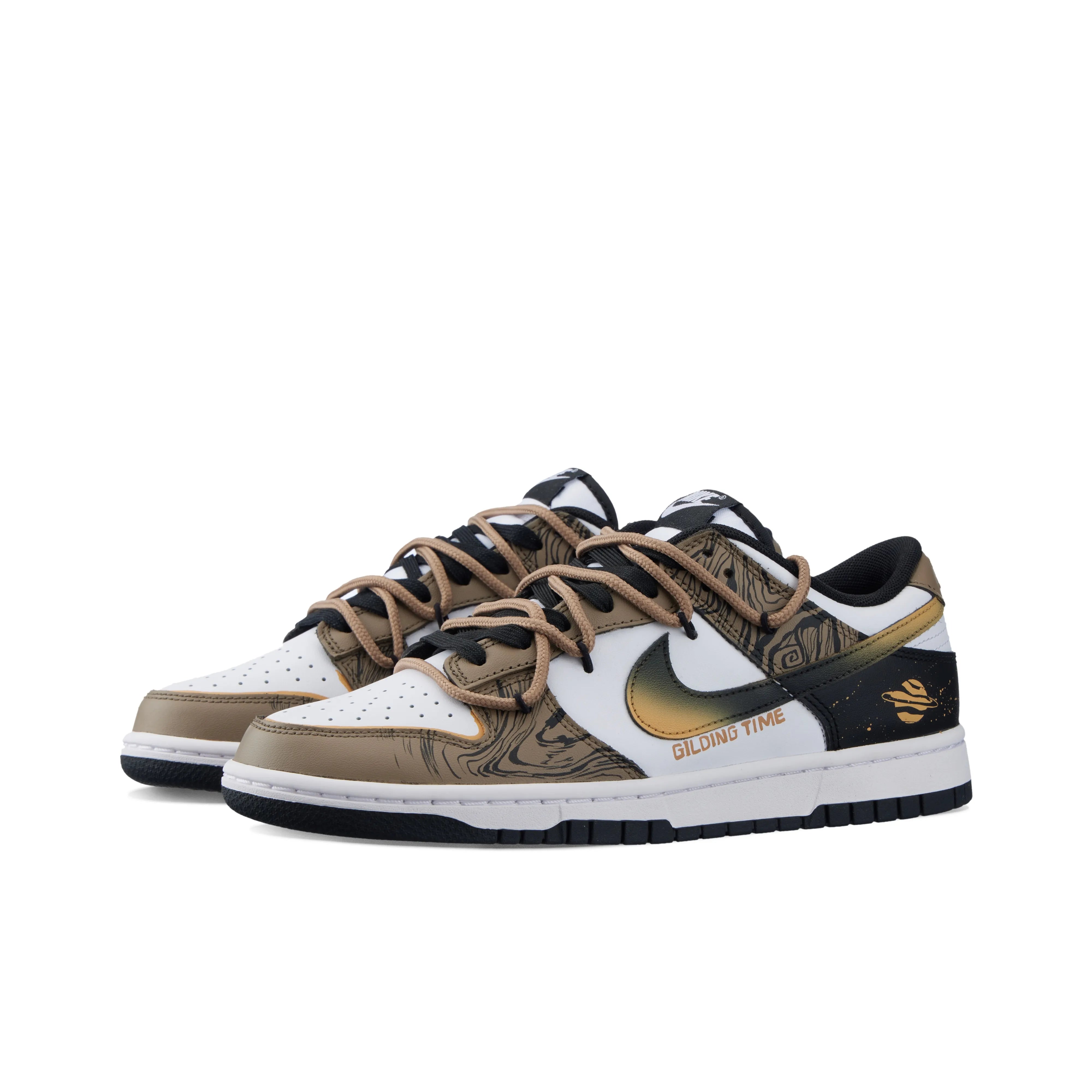 [Custom Golden Years] Dunk Skateboarding Shoes Unisex Low-top Brown/Black
