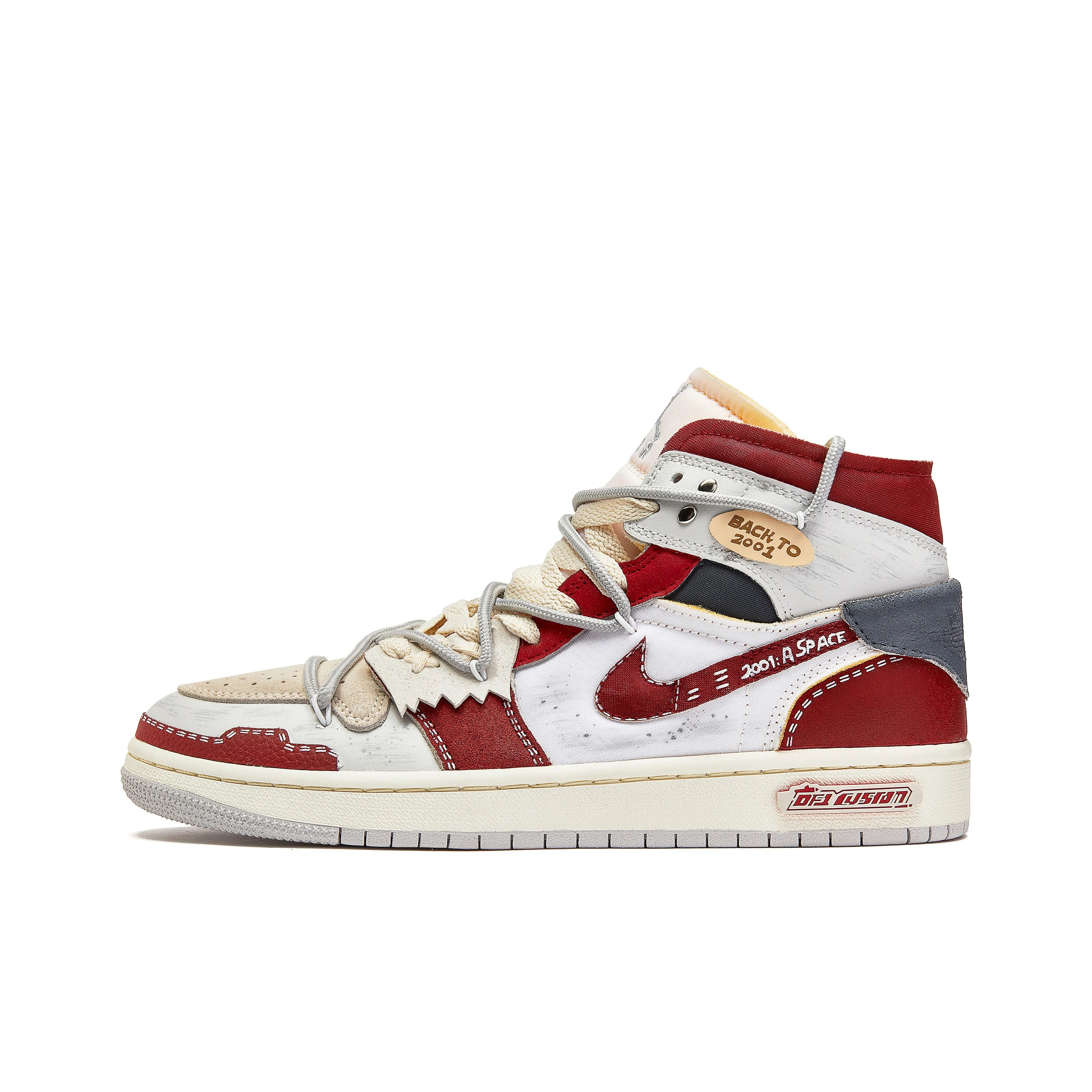 [Custom Trendy Deconstructed] Jordan Air Jordan 1 Mid Skateboarding Shoes Unisex
