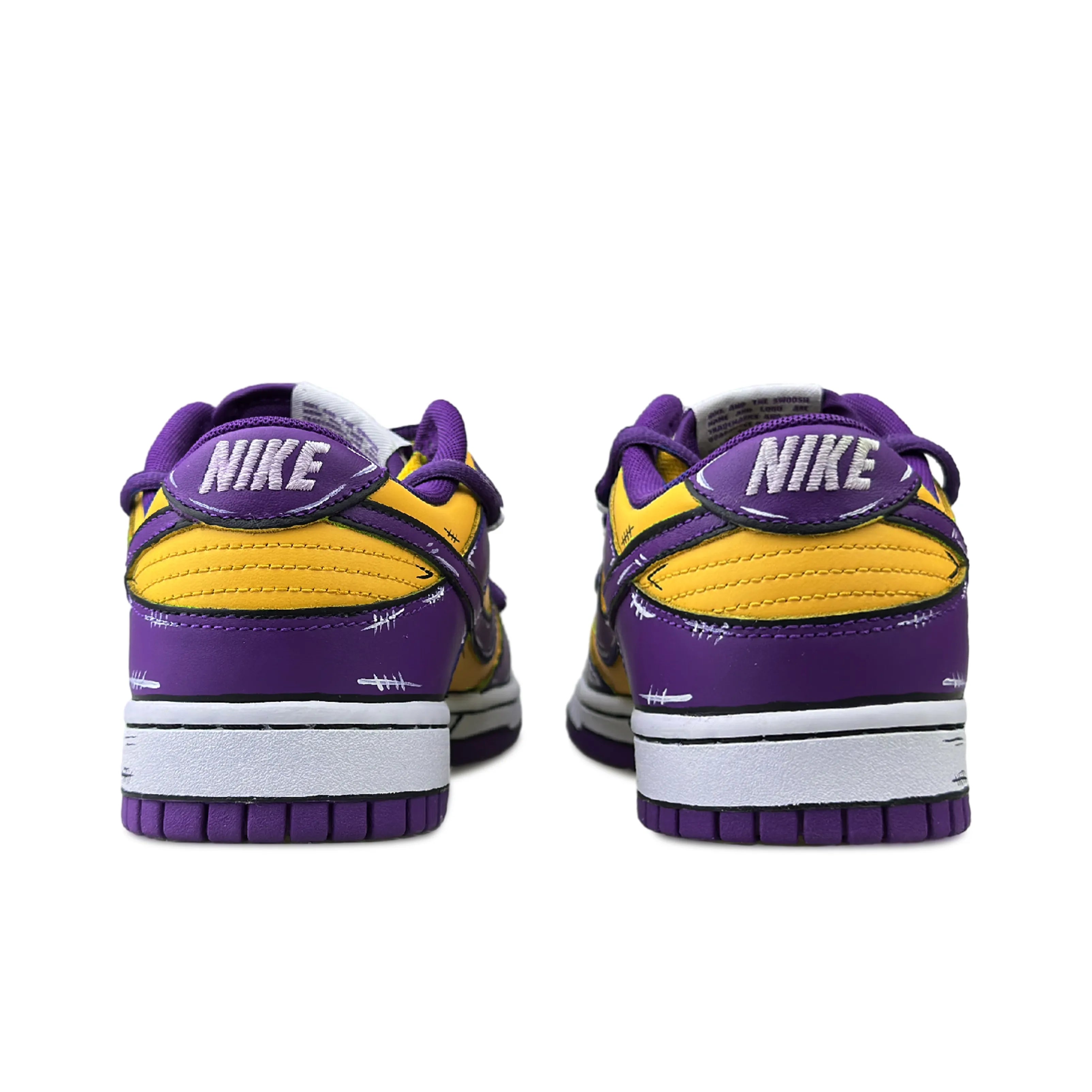 [Custom California, Cartoon Style] Dunk Skateboarding Shoes Men Lakers Colors Purple/Gold