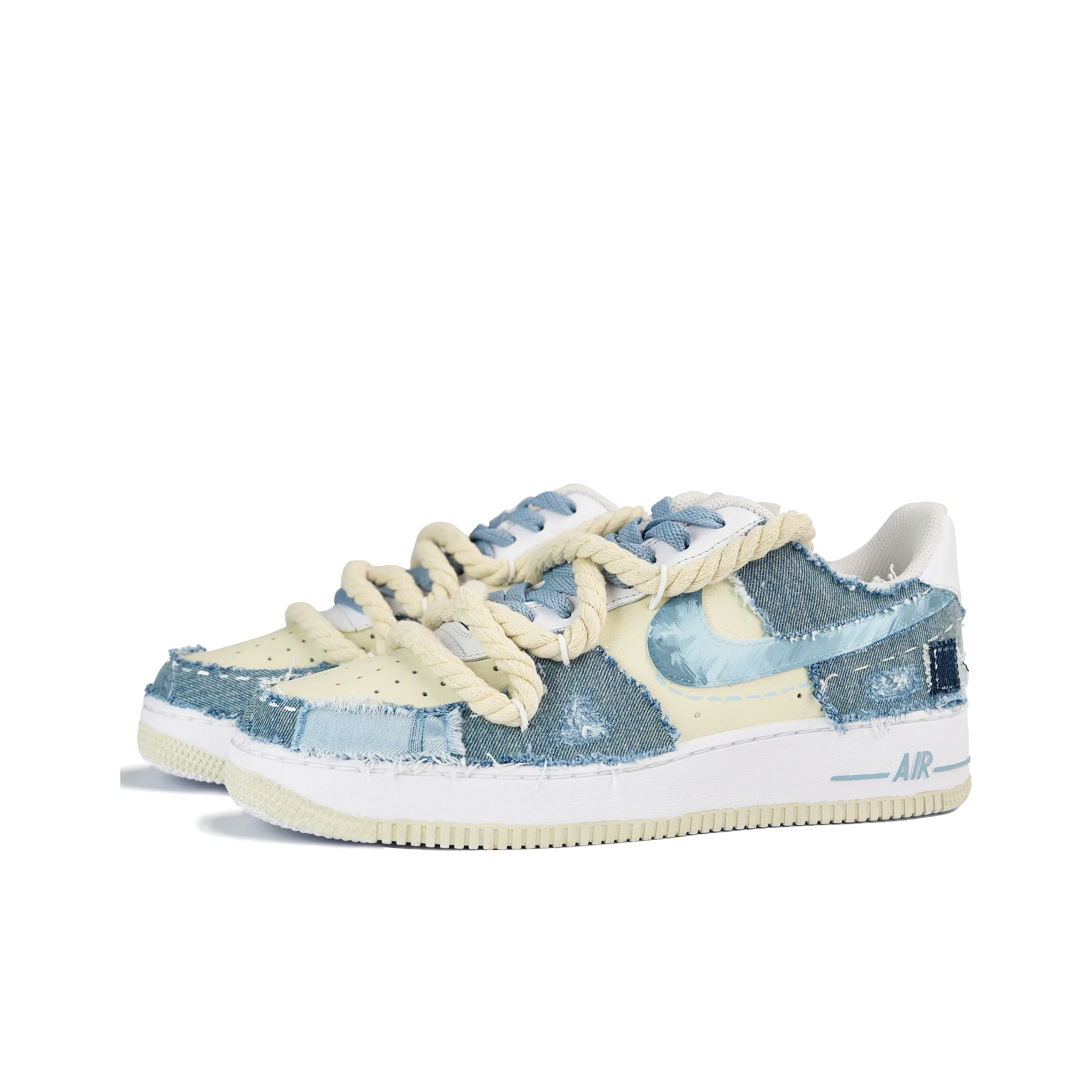 [Custom Aquamarine Drift Bottle] Air Force 1 Skateboarding Shoes Unisex