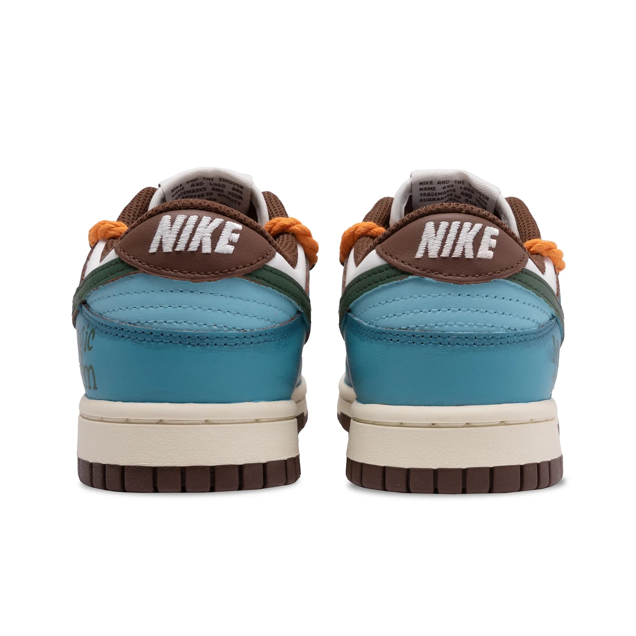 [Custom Magician] Dunk Skateboarding Shoes Unisex Graffiti Blue/Brown