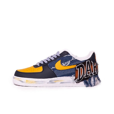 [Custom Darkkins] Air Force 1 Skateboarding Shoes Unisex Denim Style