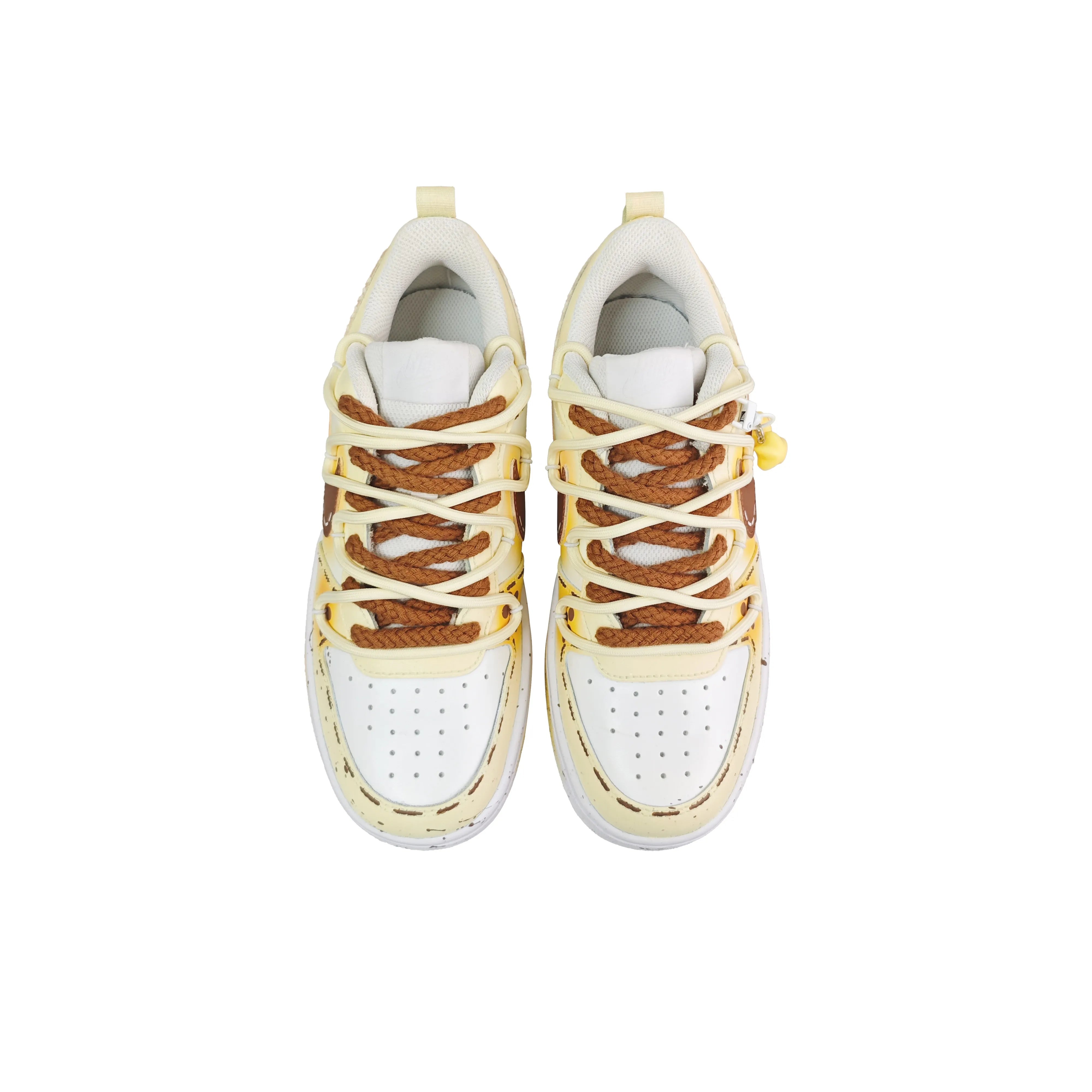 [Custom Butter Bear] Court Borough Skateboard Shoes For Children Unisex Yellow