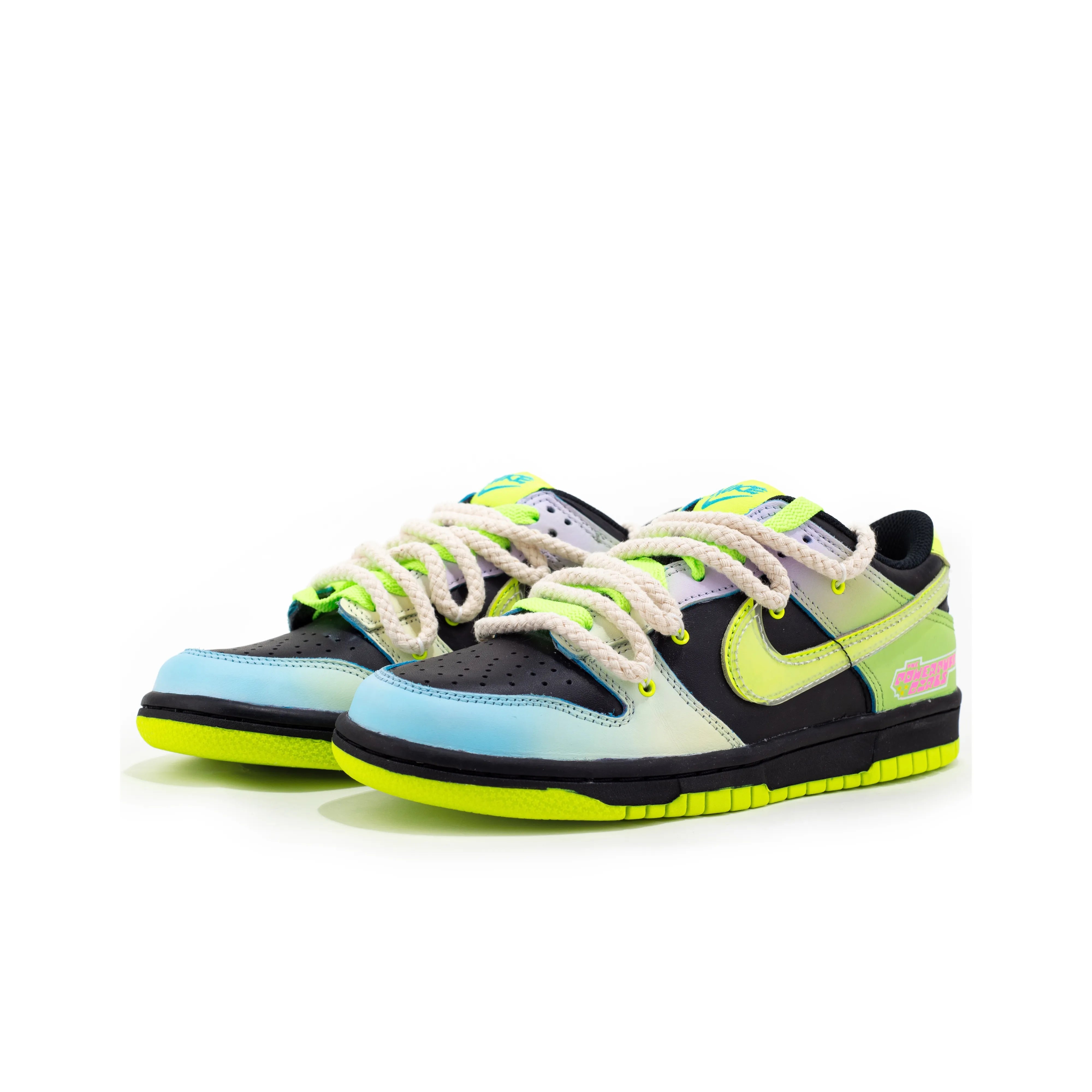 [Custom The Powerpuff Girls/Buttercup] Dunk Low Skateboard Shoes Green/Faded Color