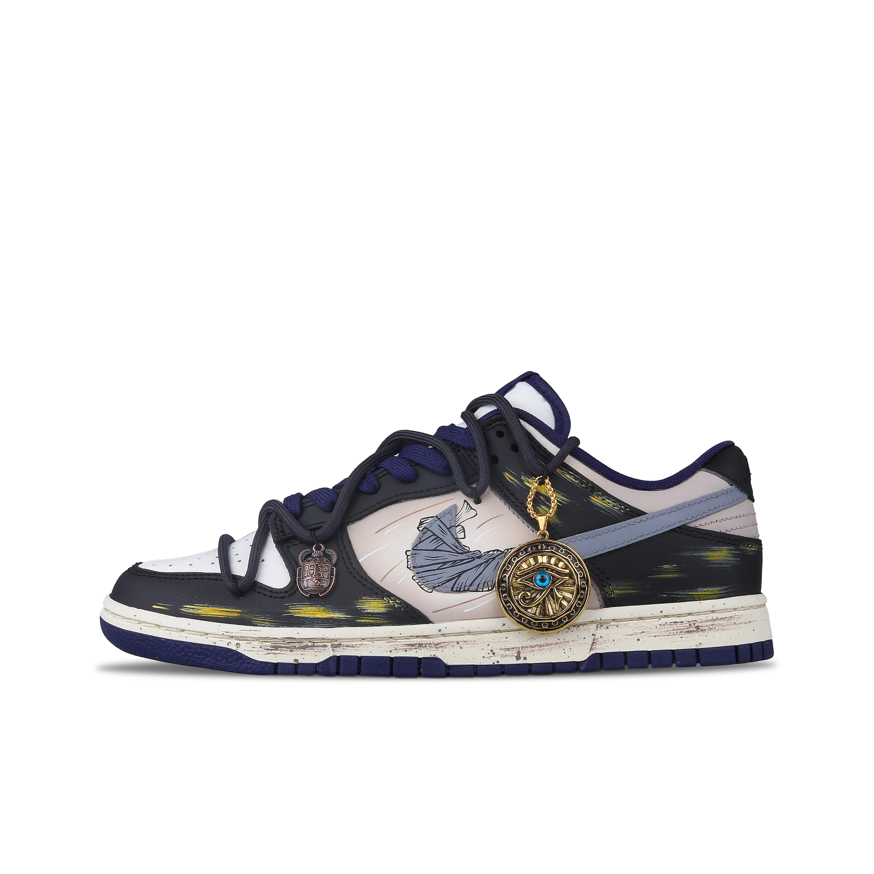 [Custom Eye of Horus] Dunk Low Skateboard Shoes Unisex Blue