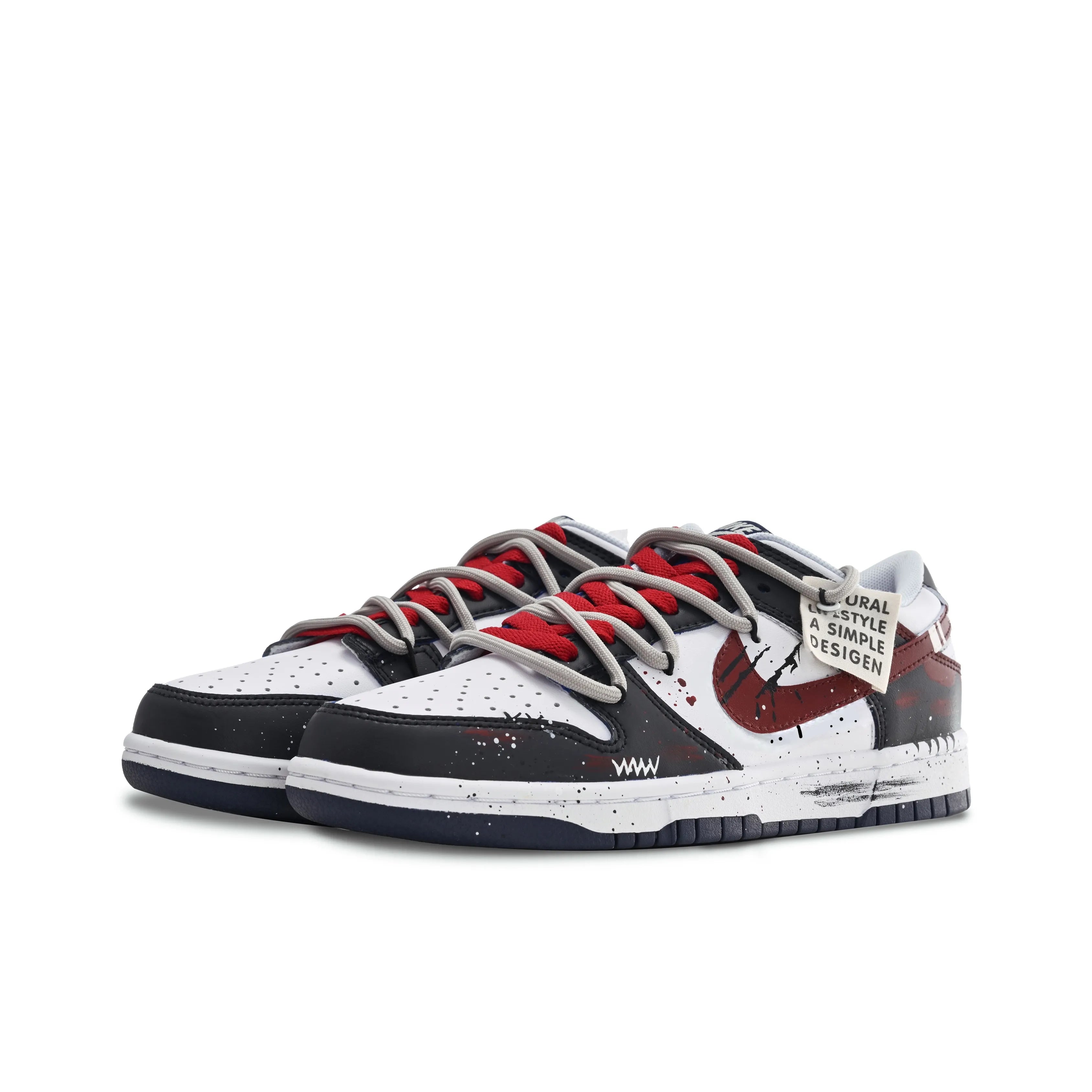 [Custom No-go Zone] Dunk Skateboarding Shoes Unisex Graffiti Black/Red