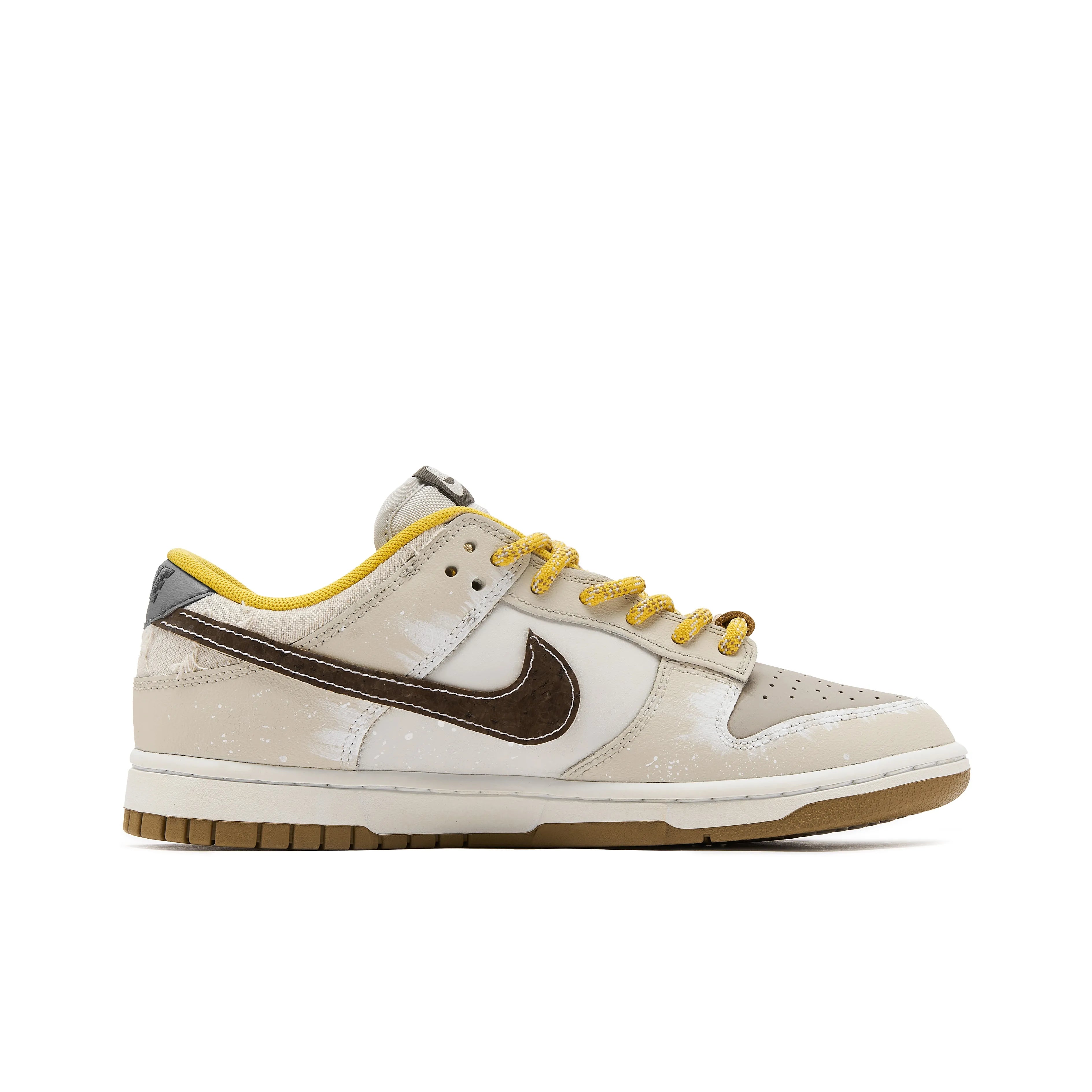 [Custom Canvas] Dunk Low Skateboard Shoes Unisex Brown/Yellow