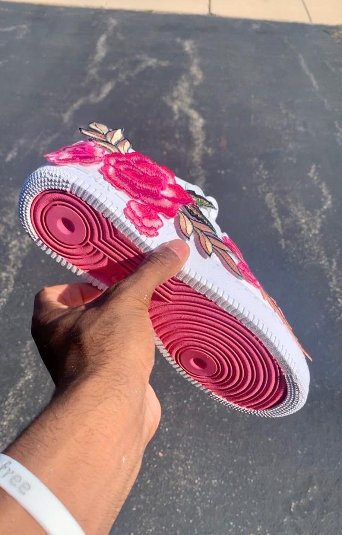 [Custom Flower Embroidery] Air Force 1 Skateboarding Shoes Unisex Low-top Multicolor