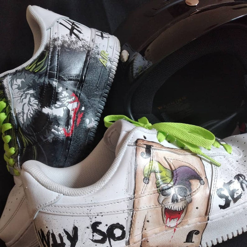 [Customized It Horror Joker Bat] Air Force 1 Shoes Unisex Hand Painted