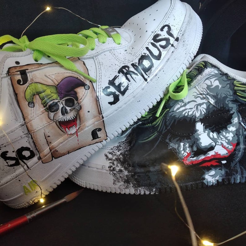 [Customized It Horror Joker Bat] Air Force 1 Shoes Unisex Hand Painted