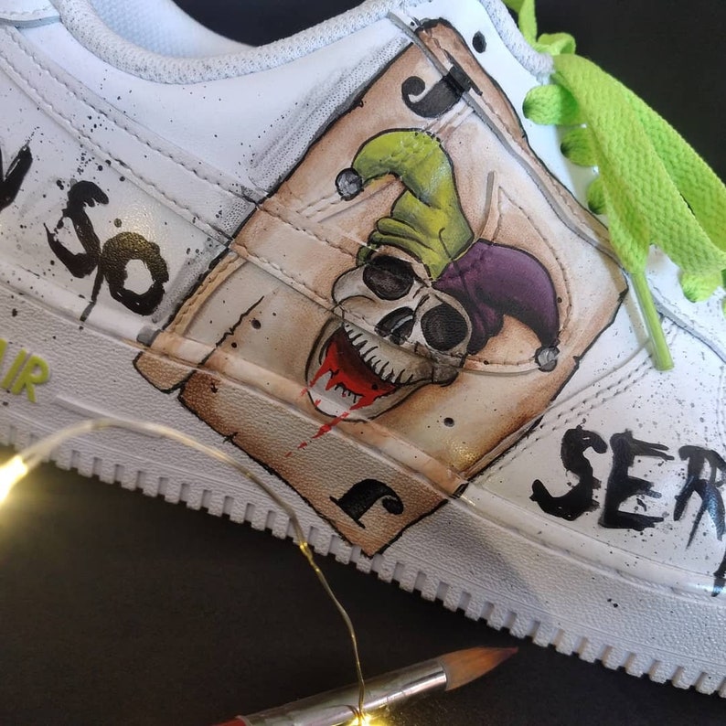 [Customized It Horror Joker Bat] Air Force 1 Shoes Unisex Hand Painted