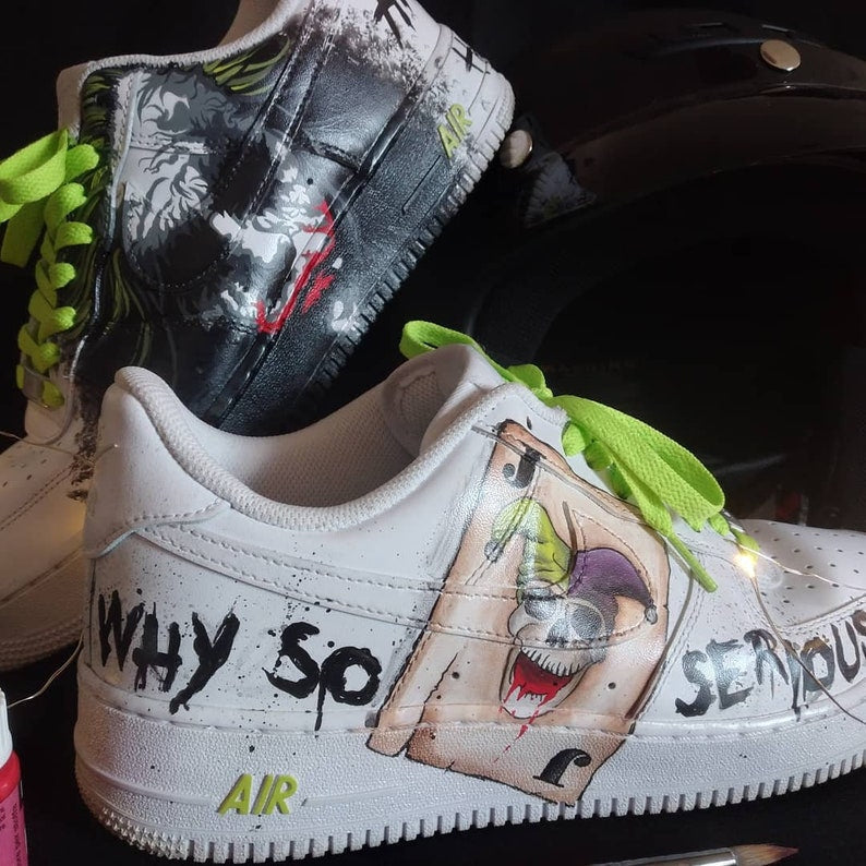 [Customized It Horror Joker Bat] Air Force 1 Shoes Unisex Hand Painted