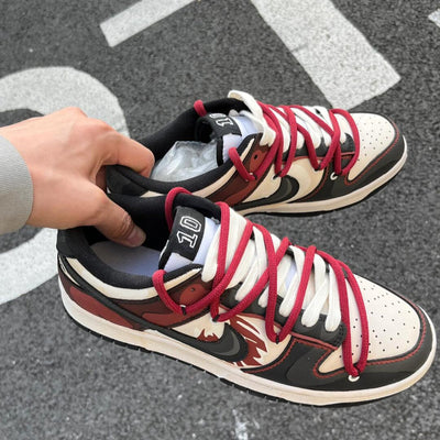 [Custom SHOHOKUS-BOX]  Dunk Skateboarding Shoes Women's Low-top Black/Red