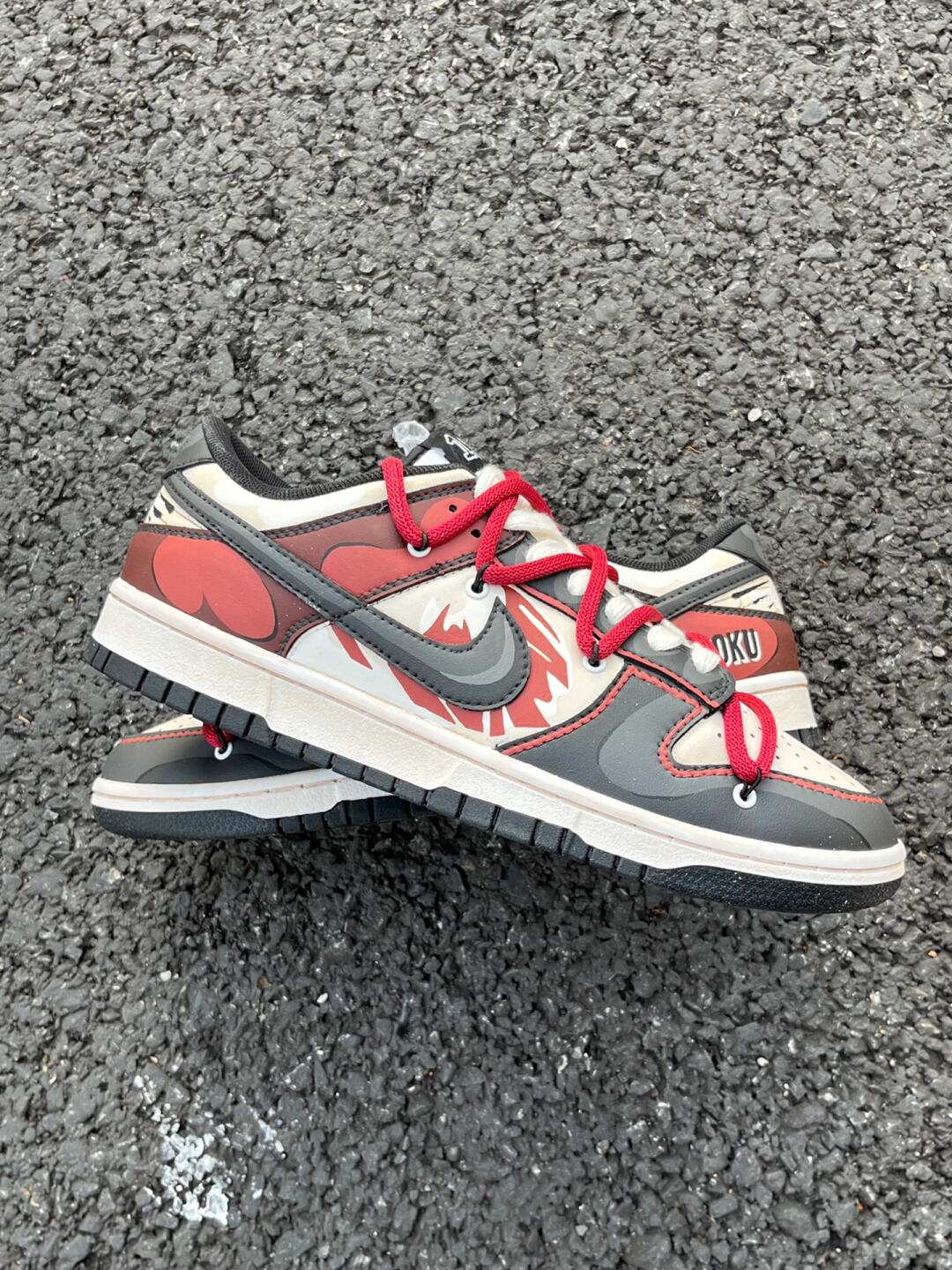 [Custom SHOHOKUS-BOX]  Dunk Skateboarding Shoes Women's Low-top Black/Red